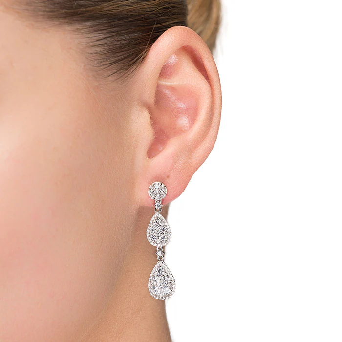 Pendientes de Plata de Ley 925 con Circonita Brillante acabados en rodio - Fredcrow - Image 2