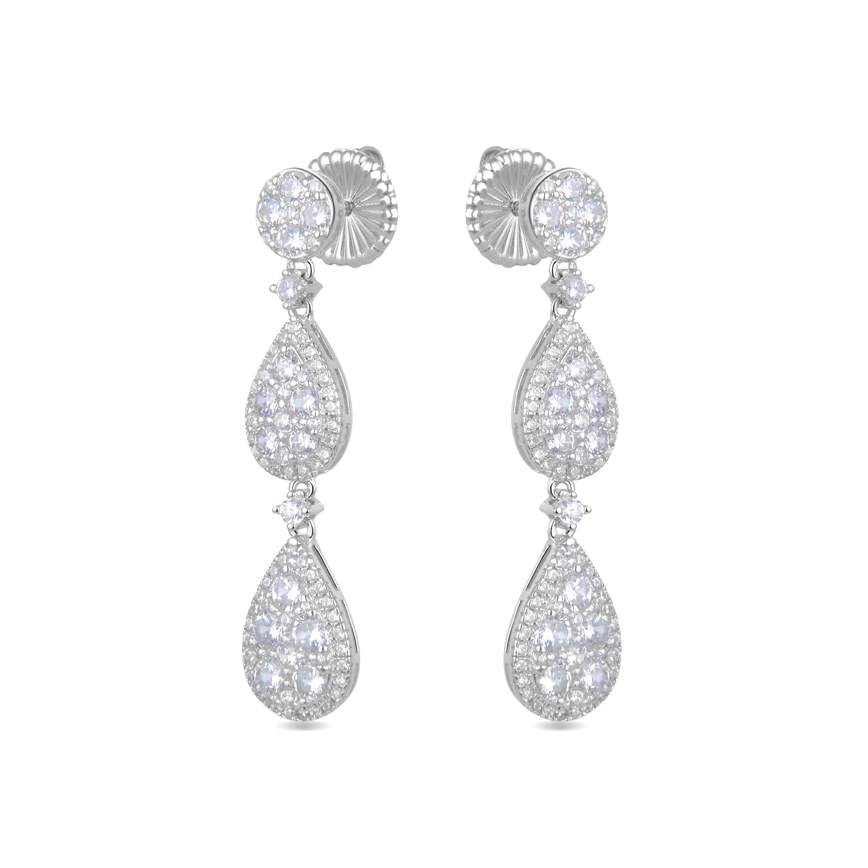 Pendientes de Plata de Ley 925 con Circonita Brillante acabados en rodio - Fredcrow - Image 3