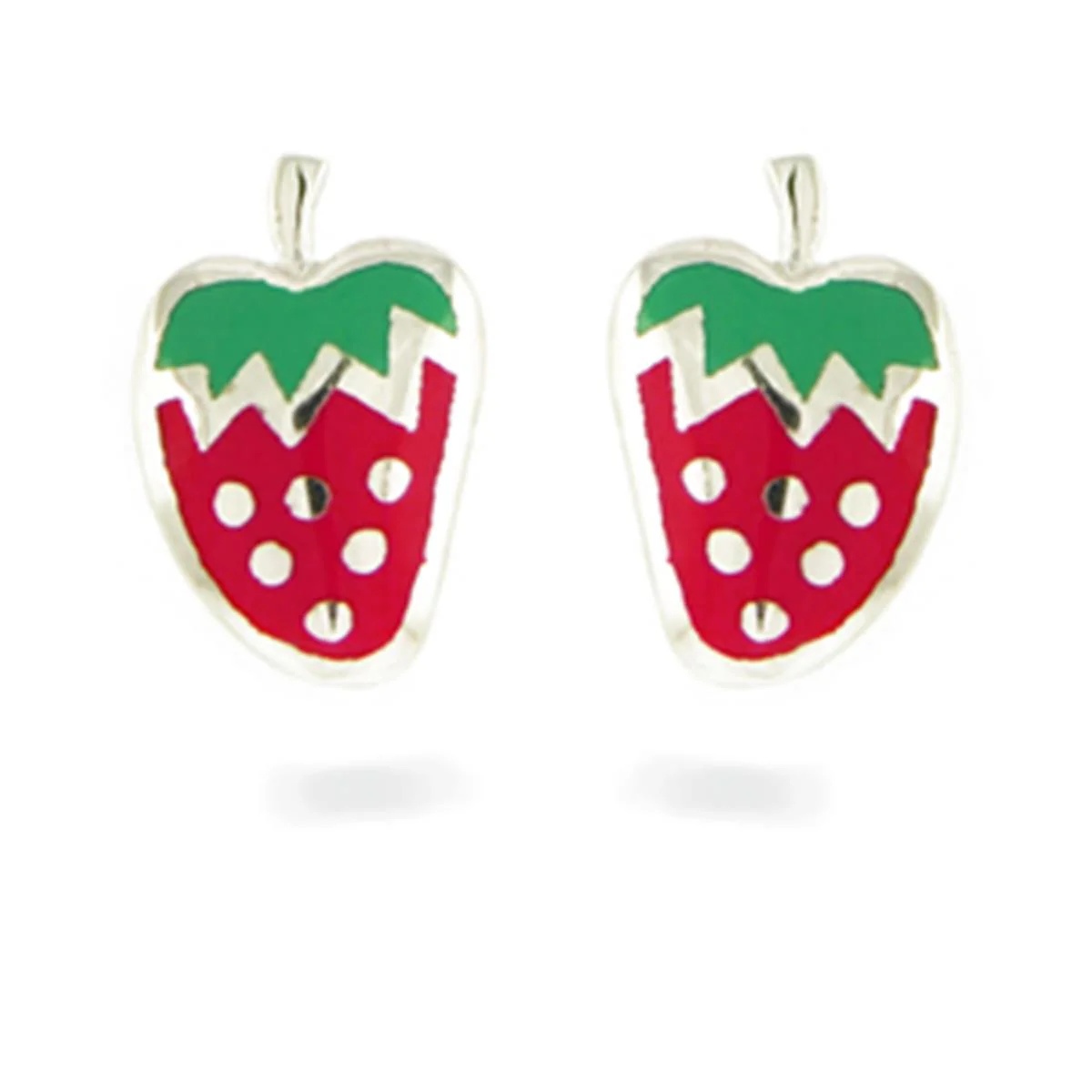 Pendientes Fresita Plata De Ley 925 - Fresita ROJO