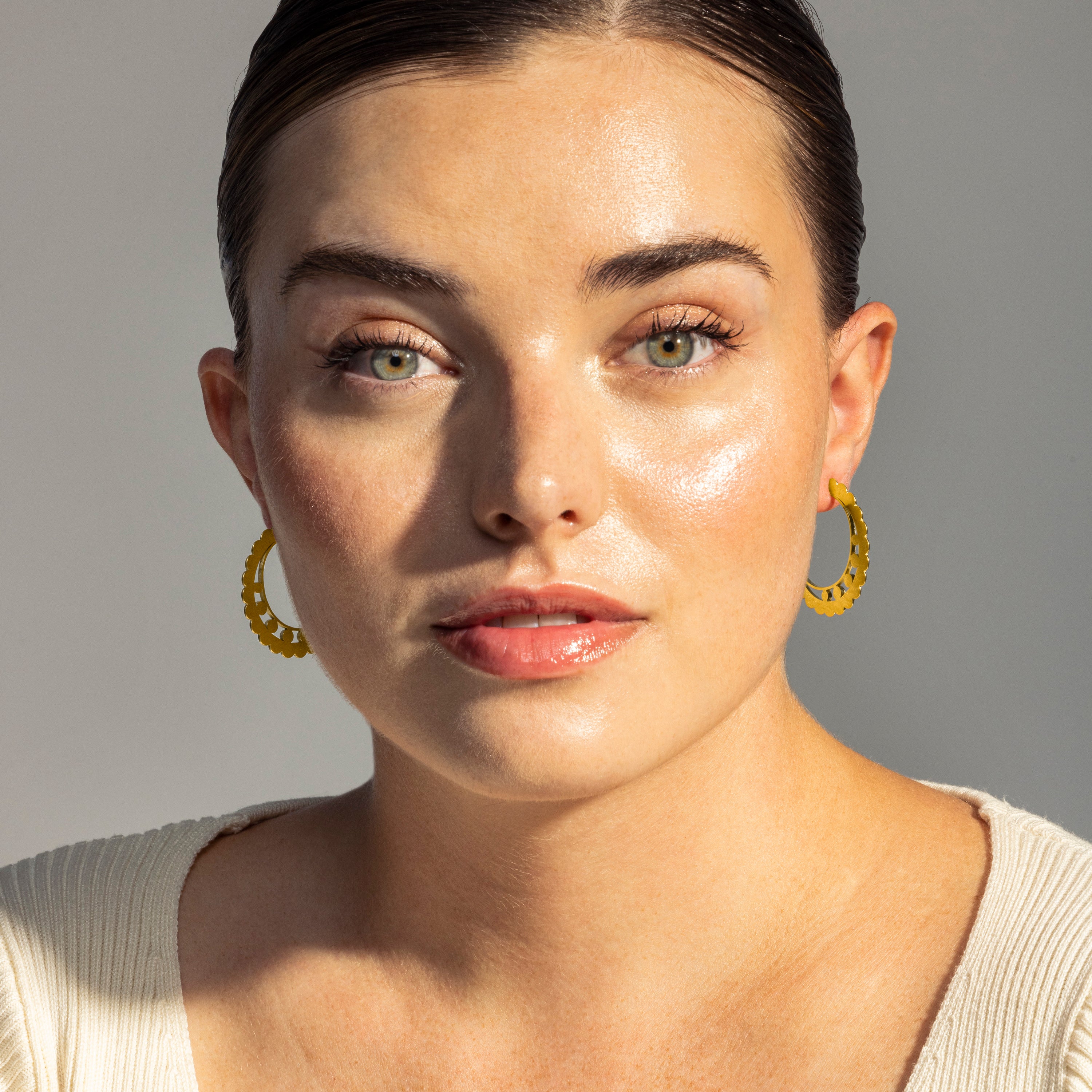 Pendientes de Circonita Brillante acabados en oro amarillo 18K- Fuduk - Image 2