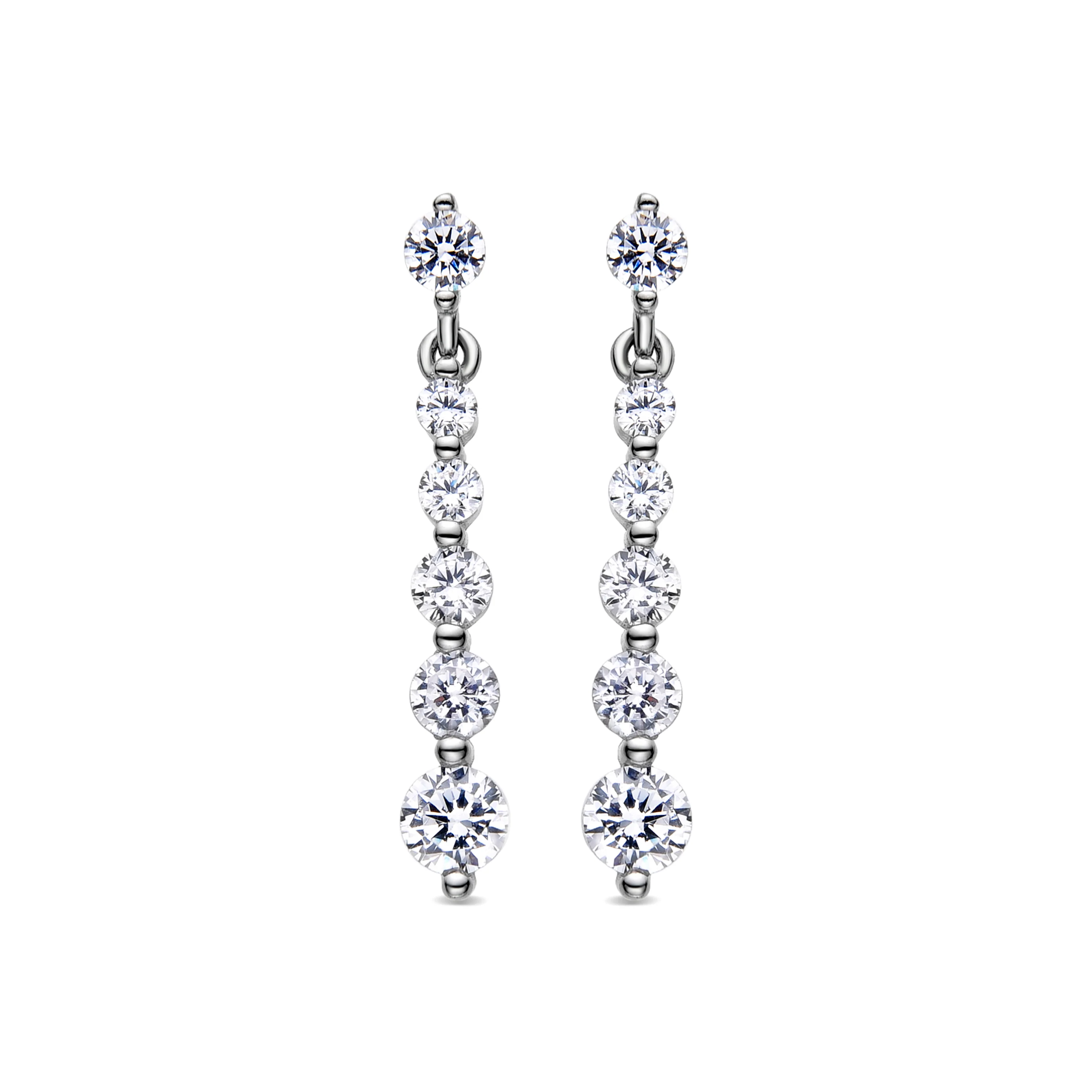 Pendientes de Plata de Ley 925 con Circonita Brillante acabados en rodio - Furhia