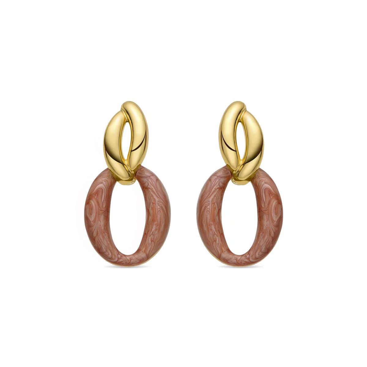 Pendientes Gahai acabados en oro amarillo 18K - Gahai NARANJA