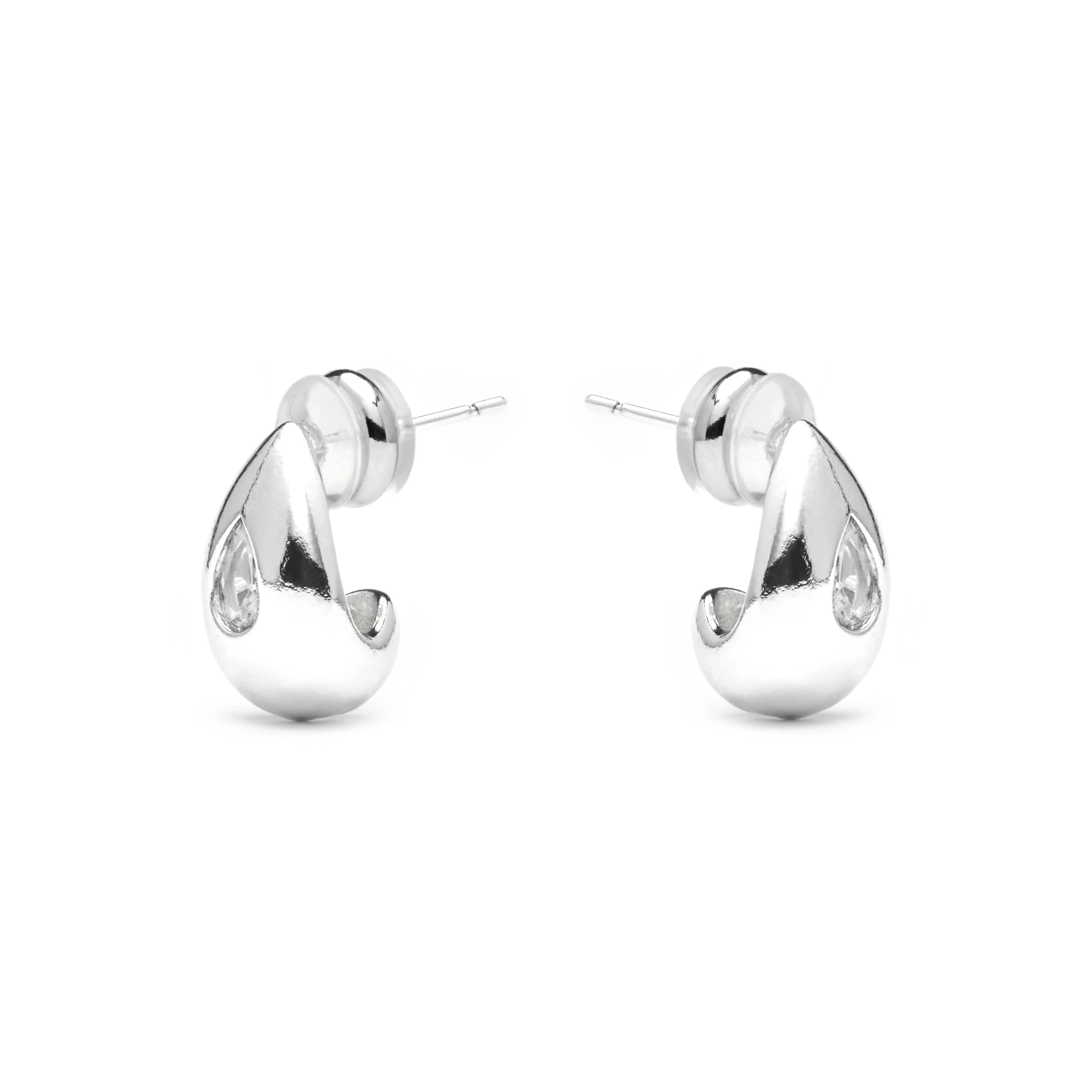 Pendientes acabado plata y Circonita Brillante - Garai - Image 3