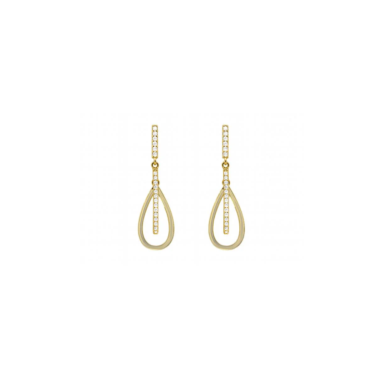 Pendientes de Plata de Ley 925 y Circonita Brillante acabado en oro amarillo - Garfu