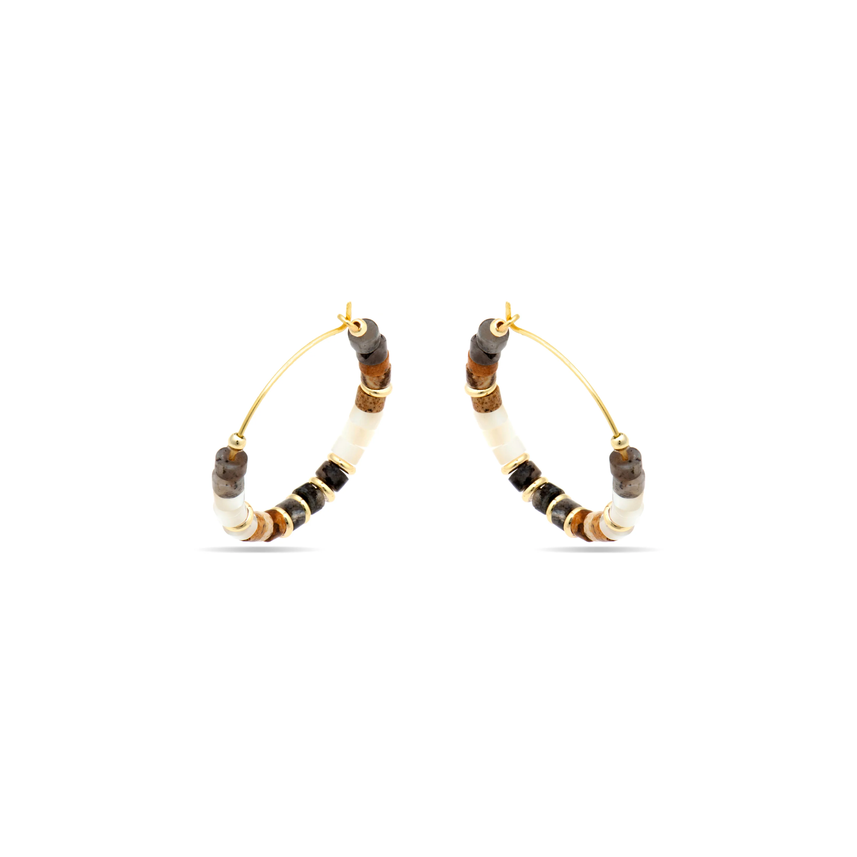 Pendientes de Plata de Ley 925 y Ojo de Tigre acabado oro amarillo de 18k - Gelmi - Image 3