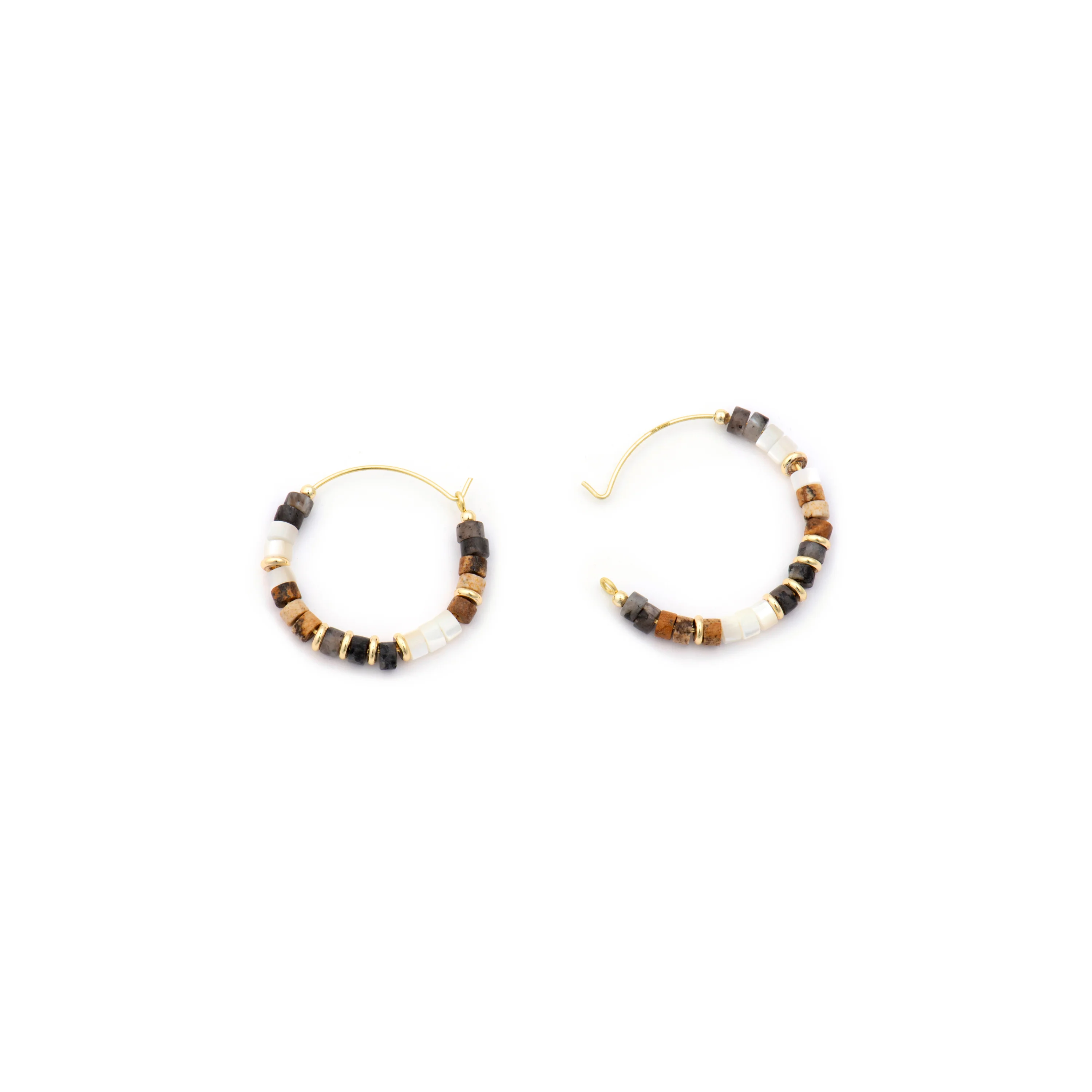 Pendientes de Plata de Ley 925 y Ojo de Tigre acabado oro amarillo de 18k - Gelmi - Image 5