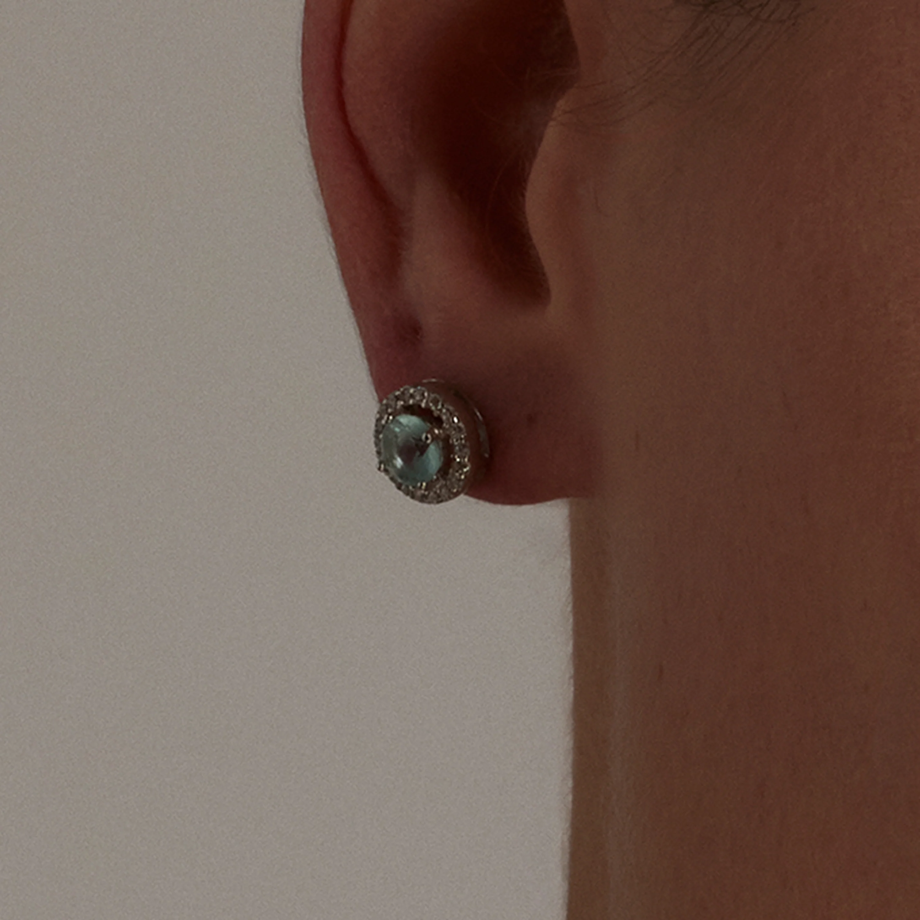 Pendientes de Plata de Ley 925 con Circonita Aguamarina acabados en rodio - Gema De Leyenda - Image 4