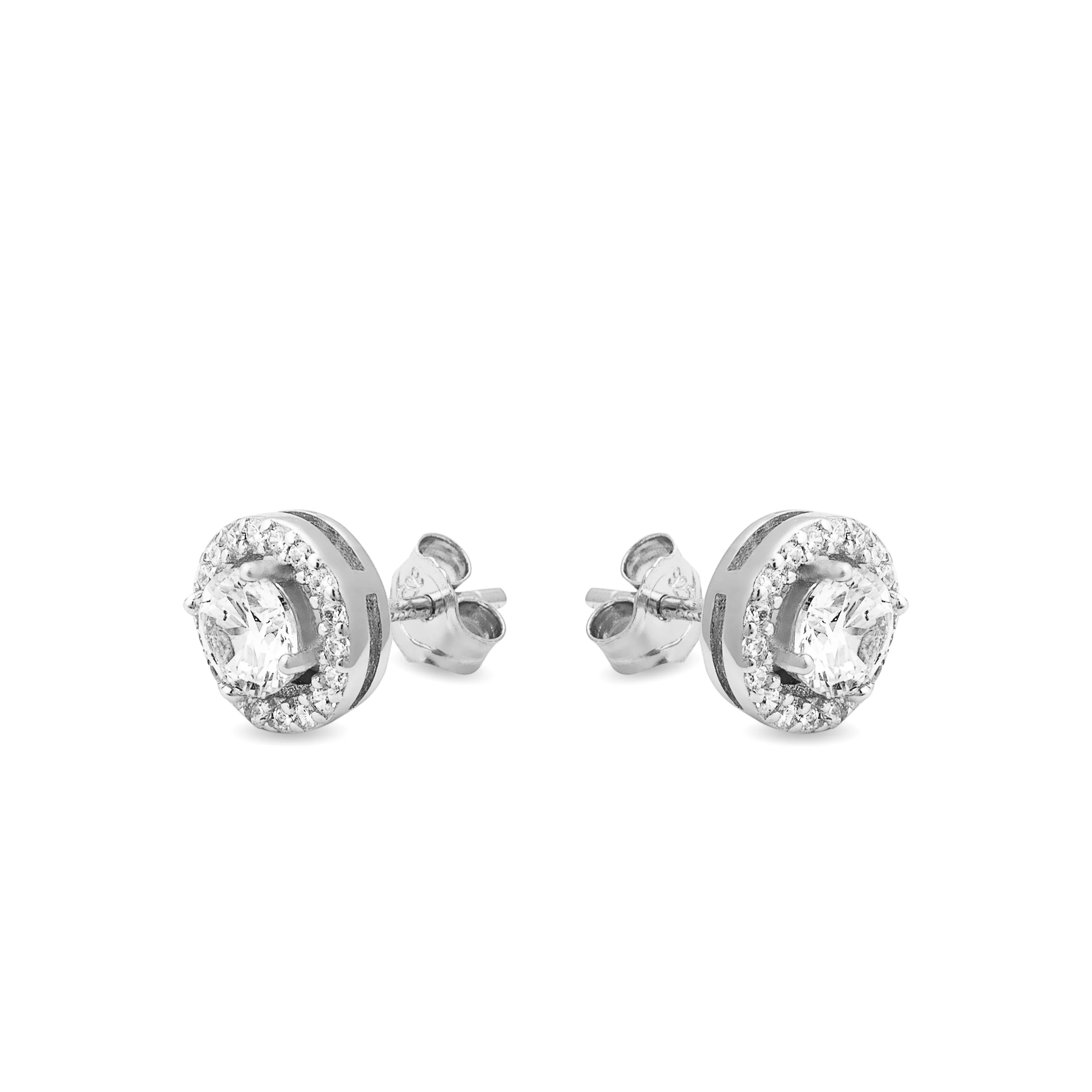 Pendientes de Plata de Ley 925 con Circonita Brillante acabados en rodio - Gema De Leyenda - Image 3