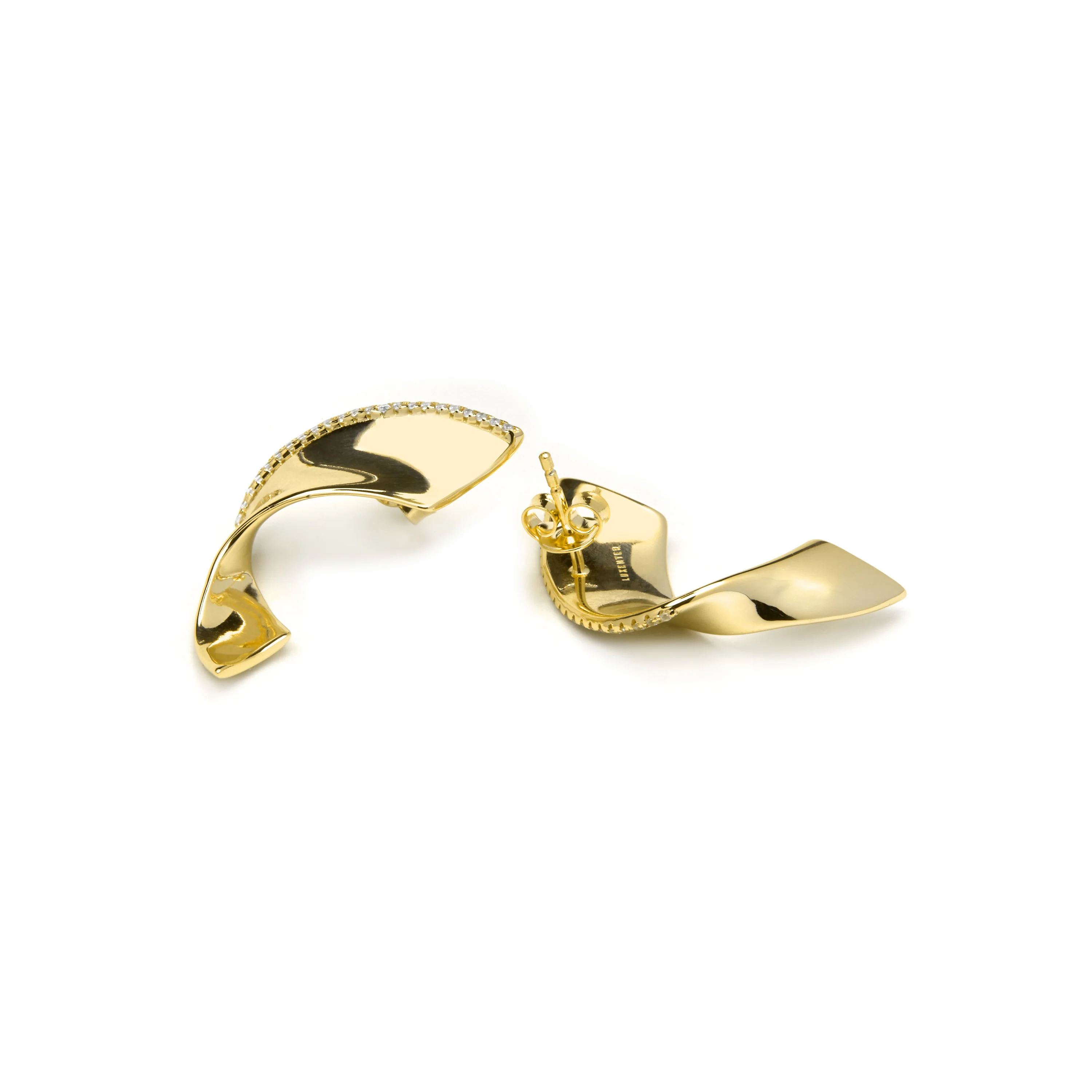Pendientes de Plata de Ley 925 y Circonita Brillante acabado oro amarillo de 18k - Girea - Image 5