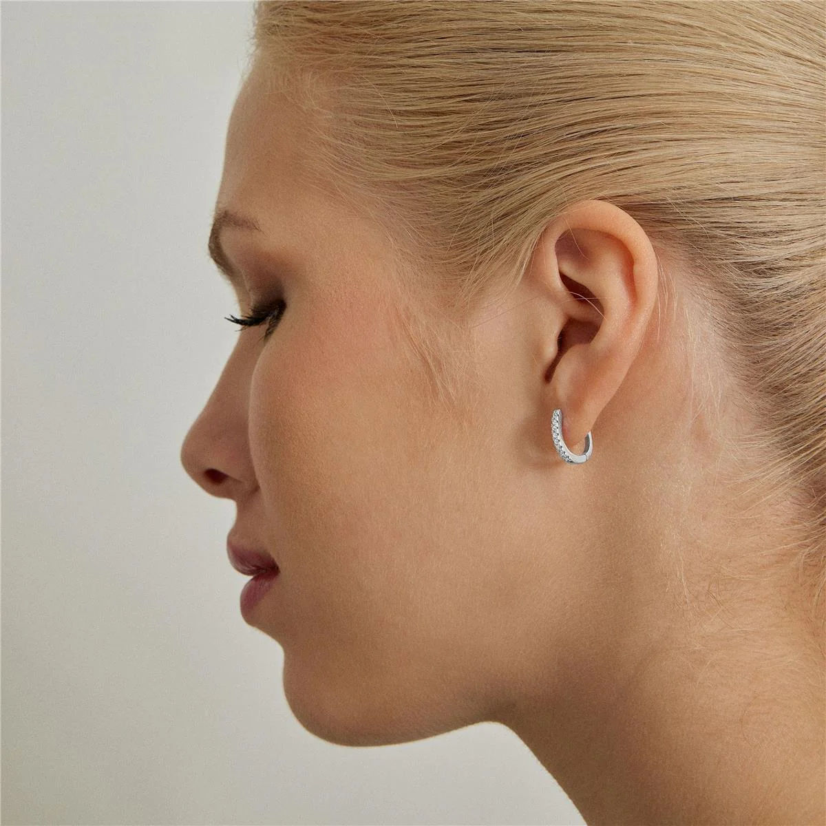 Pendientes Gotak acabado en rodio - Gotak BLANCO - Image 3
