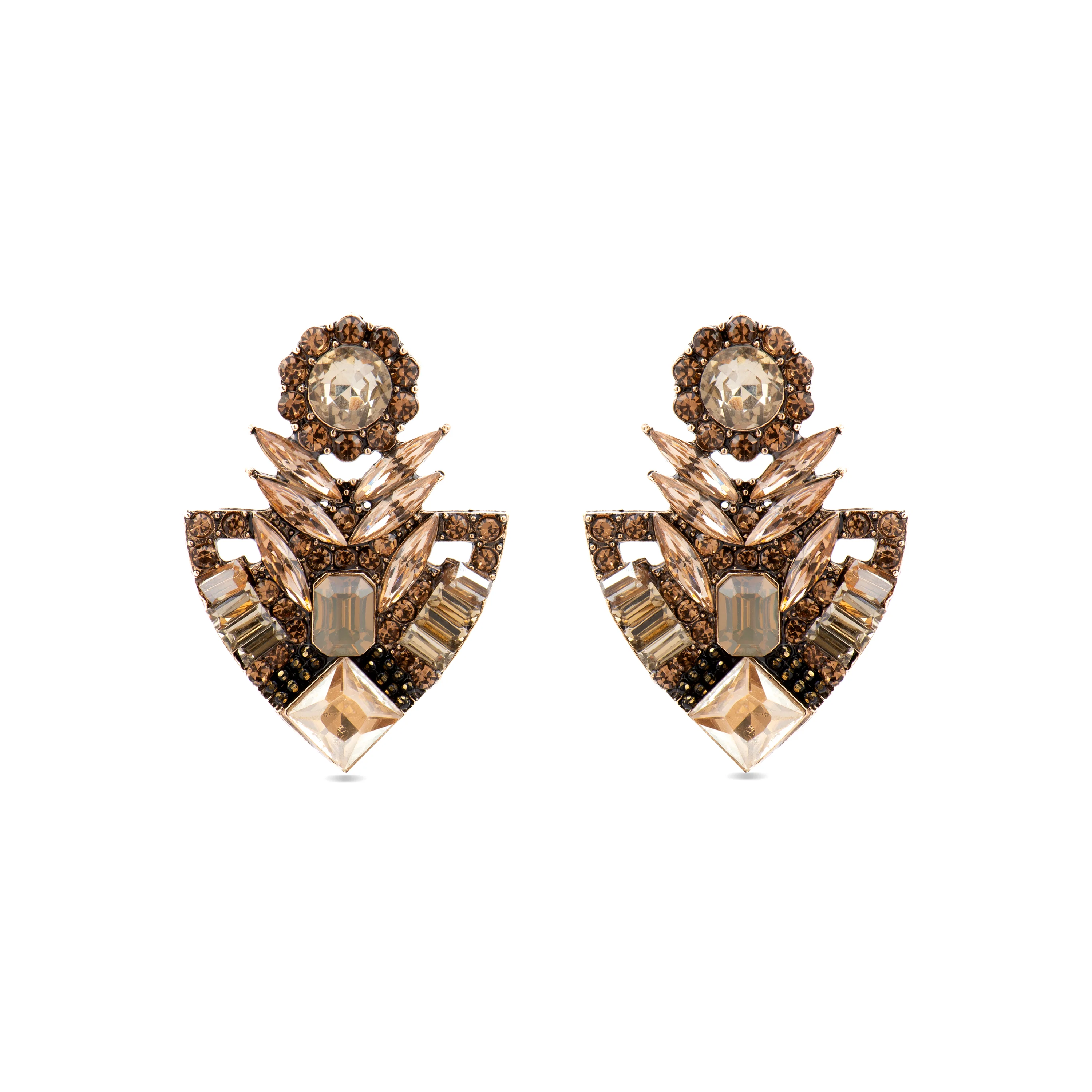 Pendientes con Cristal Multicolor acabado oro 18k - Gothka