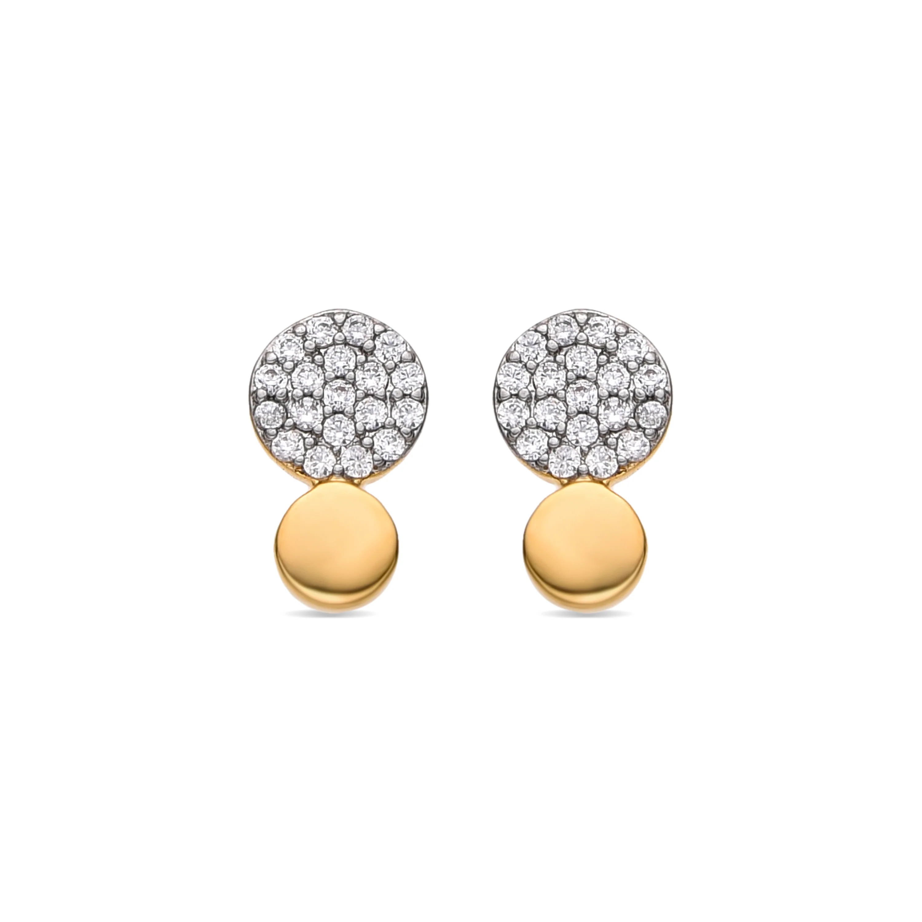Pendientes con Circonita Brillante acabado oro 18k - Gudpe