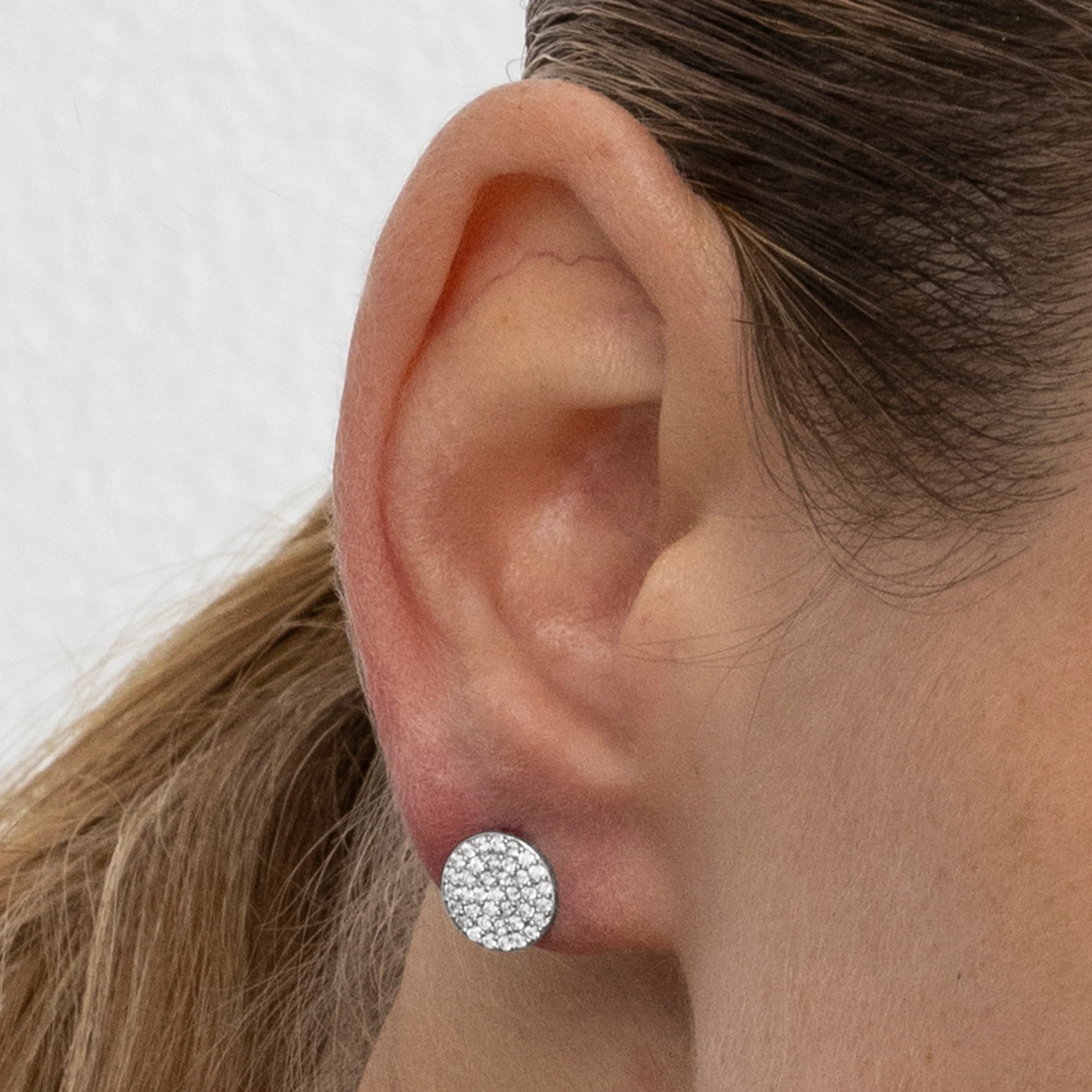 Pendientes con Circonita Brillante acabado plata - Gudpe - Image 3