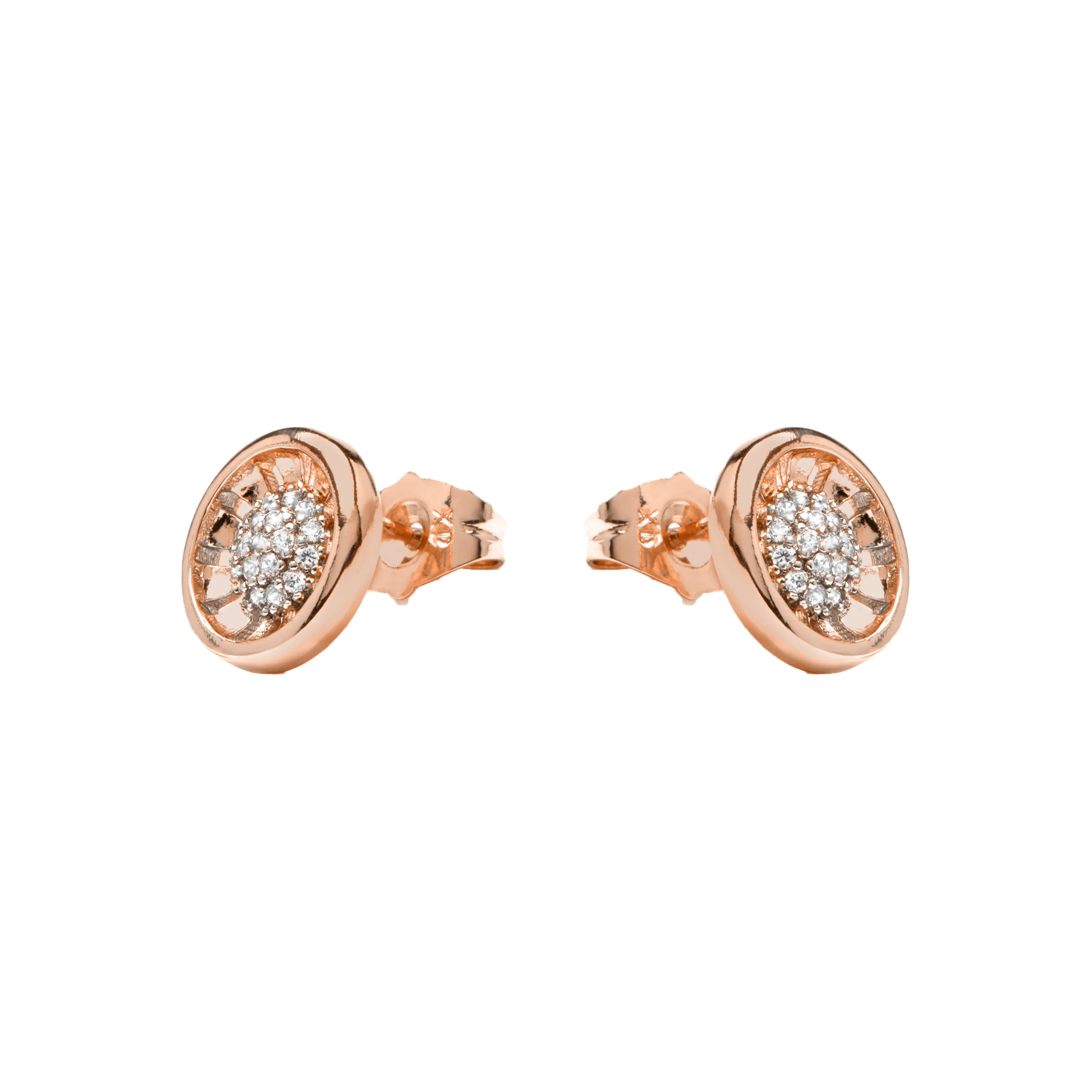 Pendientes acabado oro amarillo de 18k y Circonita Brillante - Guhux - Image 3