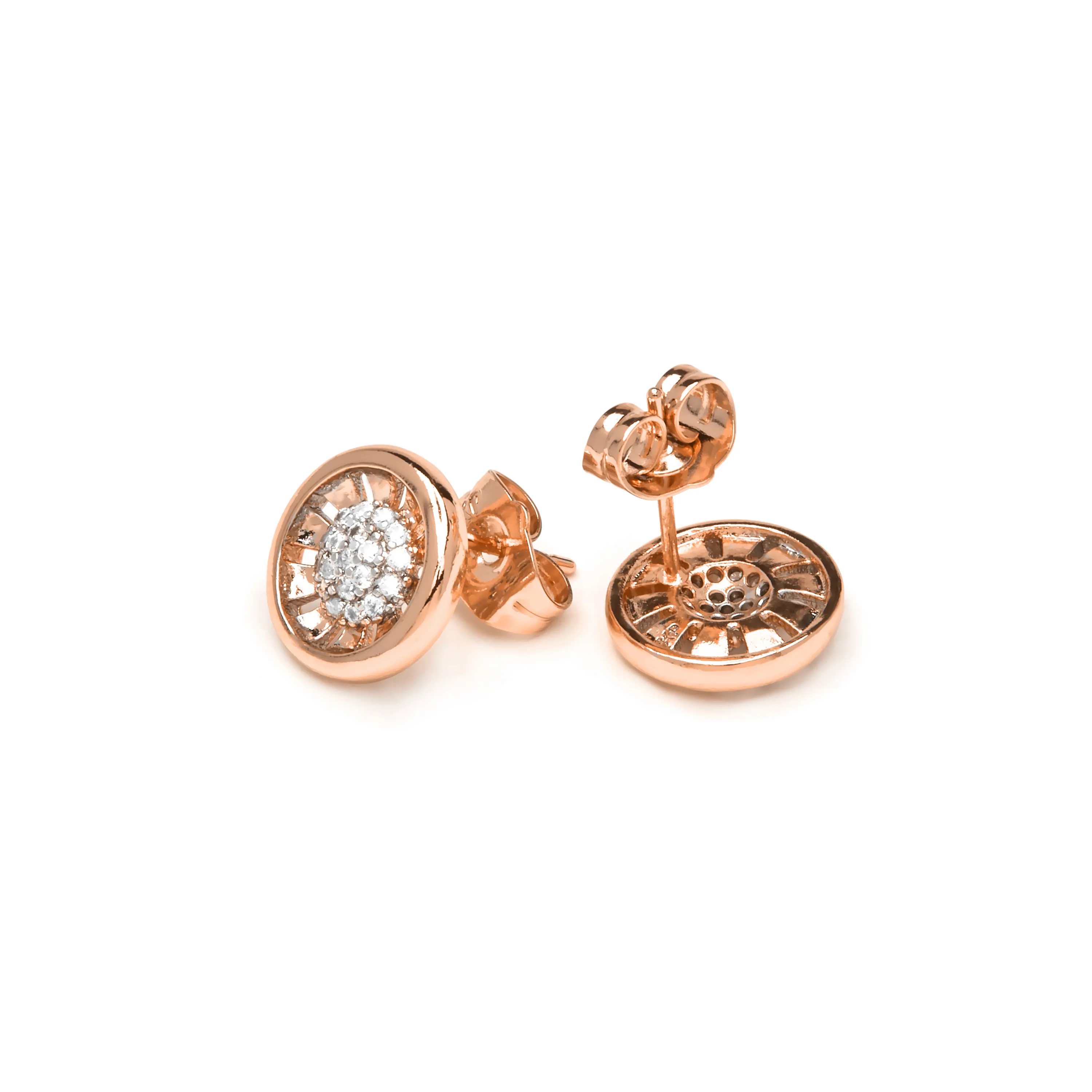 Pendientes acabado oro amarillo de 18k y Circonita Brillante - Guhux - Image 4
