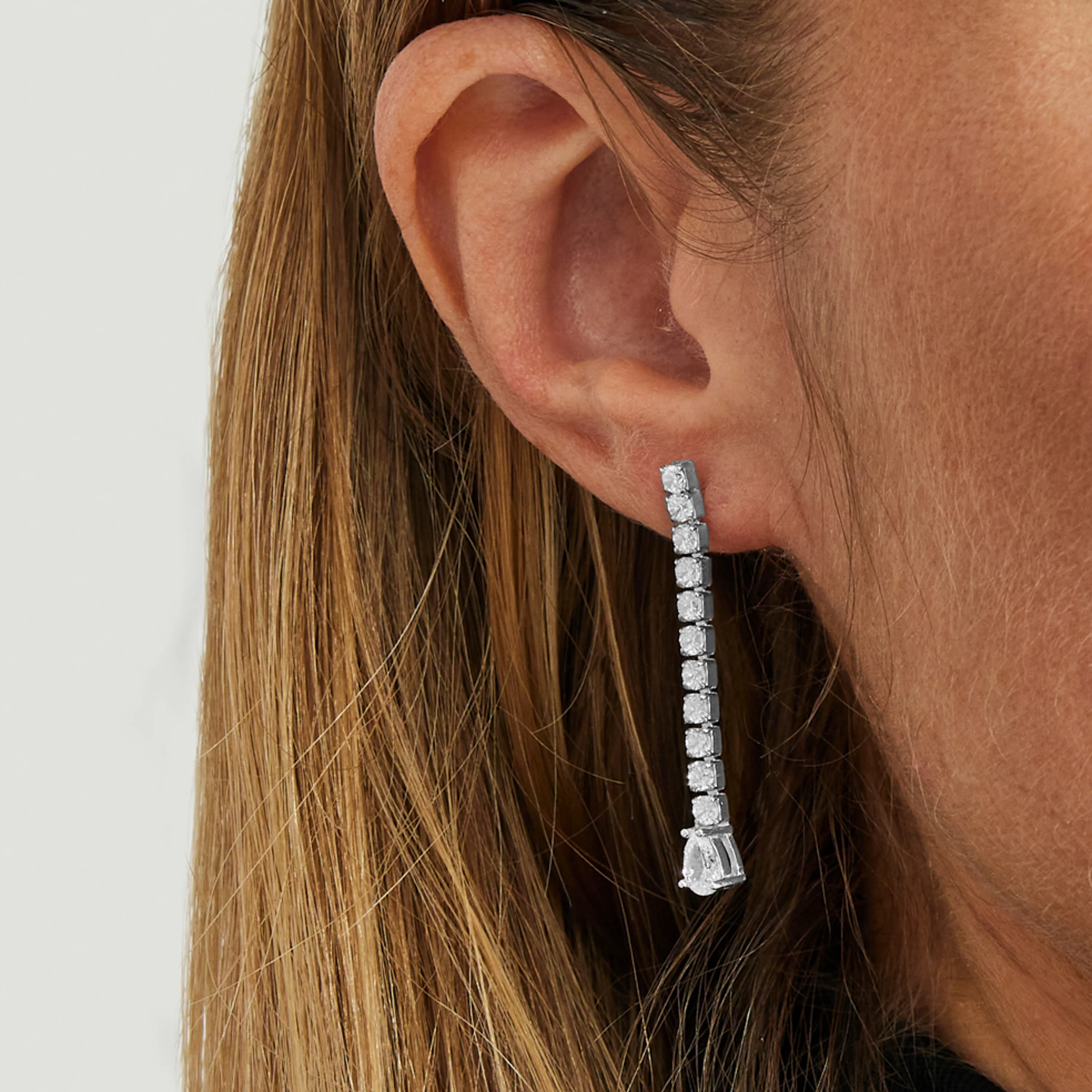 Pendientes de Plata de Ley 925 con Circonita Brillante acabados en rodio - Guoi - Image 4