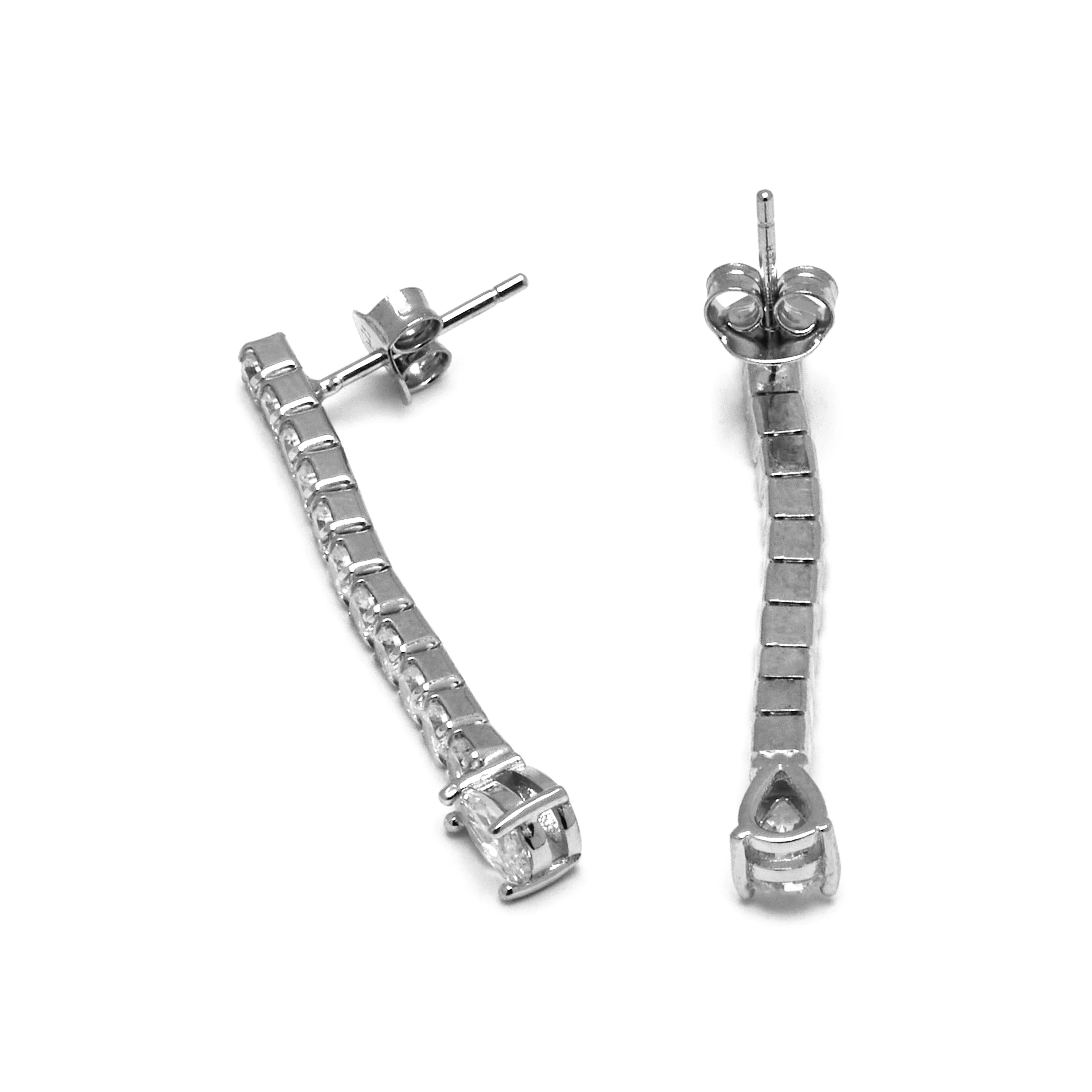 Pendientes de Plata de Ley 925 con Circonita Brillante acabados en rodio - Guoi - Image 5