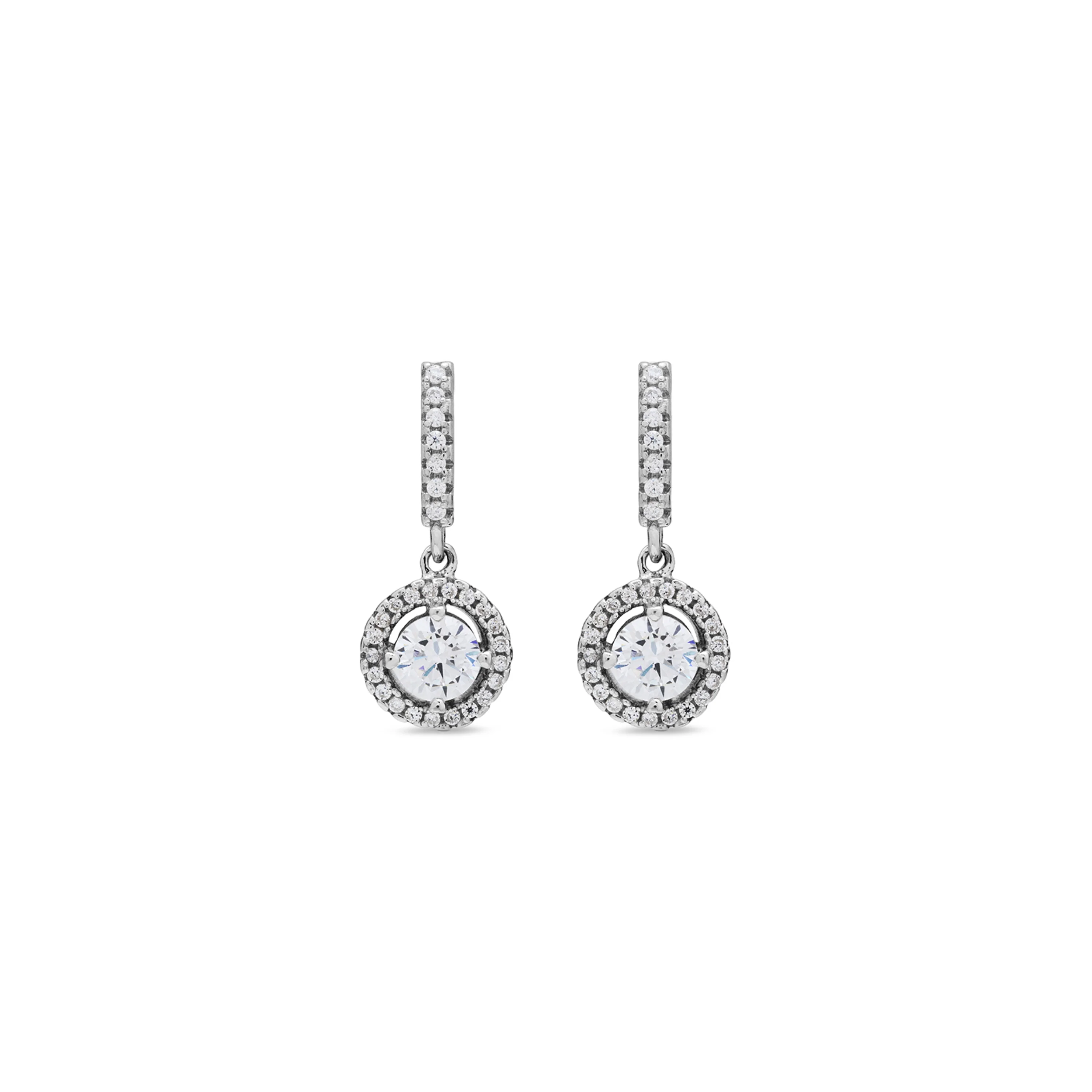 Pendientes de Plata de Ley 925 con Circonita Brillante acabados en rodio - Gusu