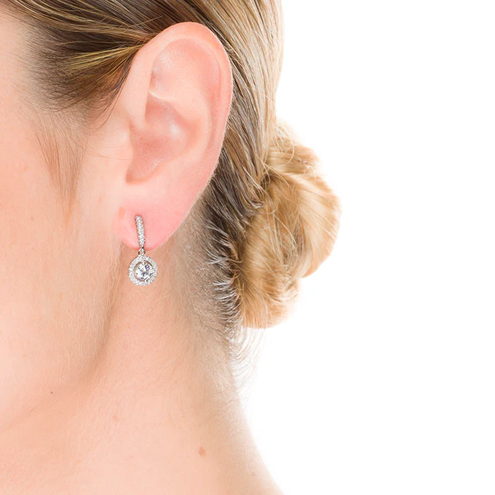 Pendientes de Plata de Ley 925 con Circonita Brillante acabados en rodio - Gusu - Image 2