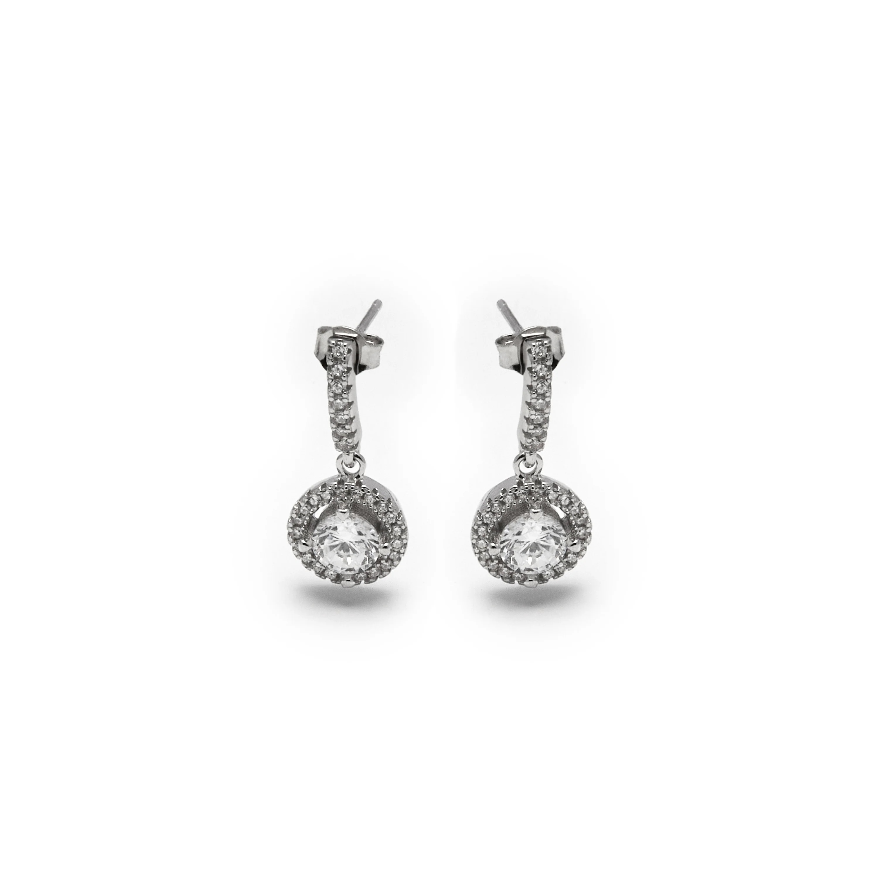 Pendientes de Plata de Ley 925 con Circonita Brillante acabados en rodio - Gusu - Image 3