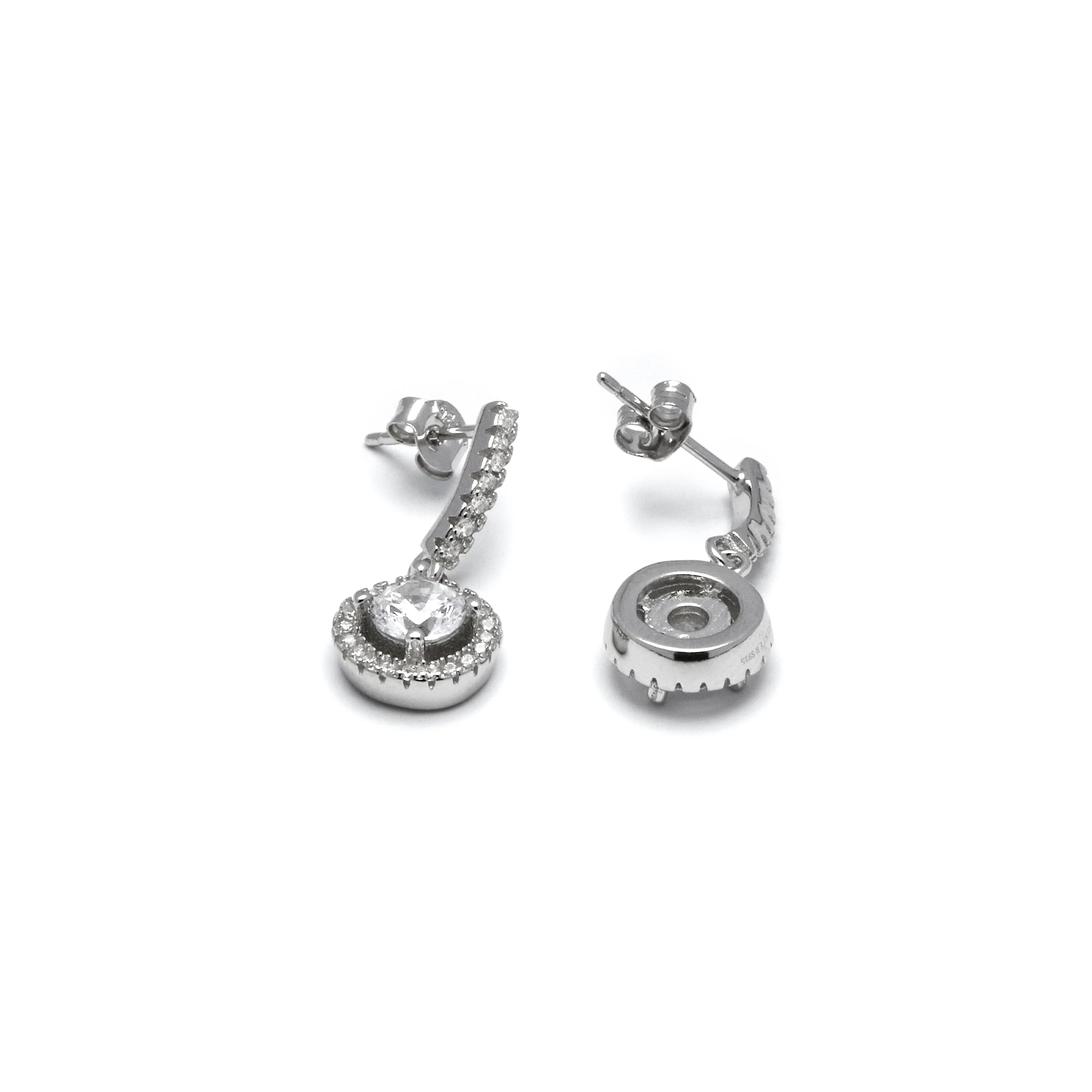 Pendientes de Plata de Ley 925 con Circonita Brillante acabados en rodio - Gusu - Image 4