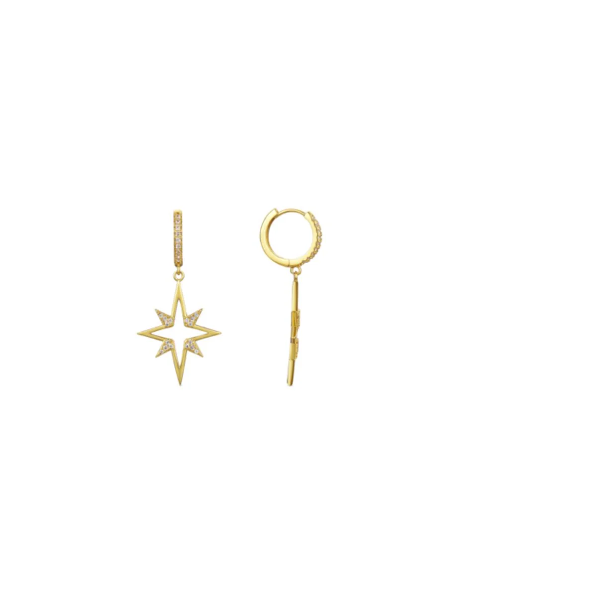 Pendientes Moi acabado en oro de 18 quilates - Hadi BLANCO
