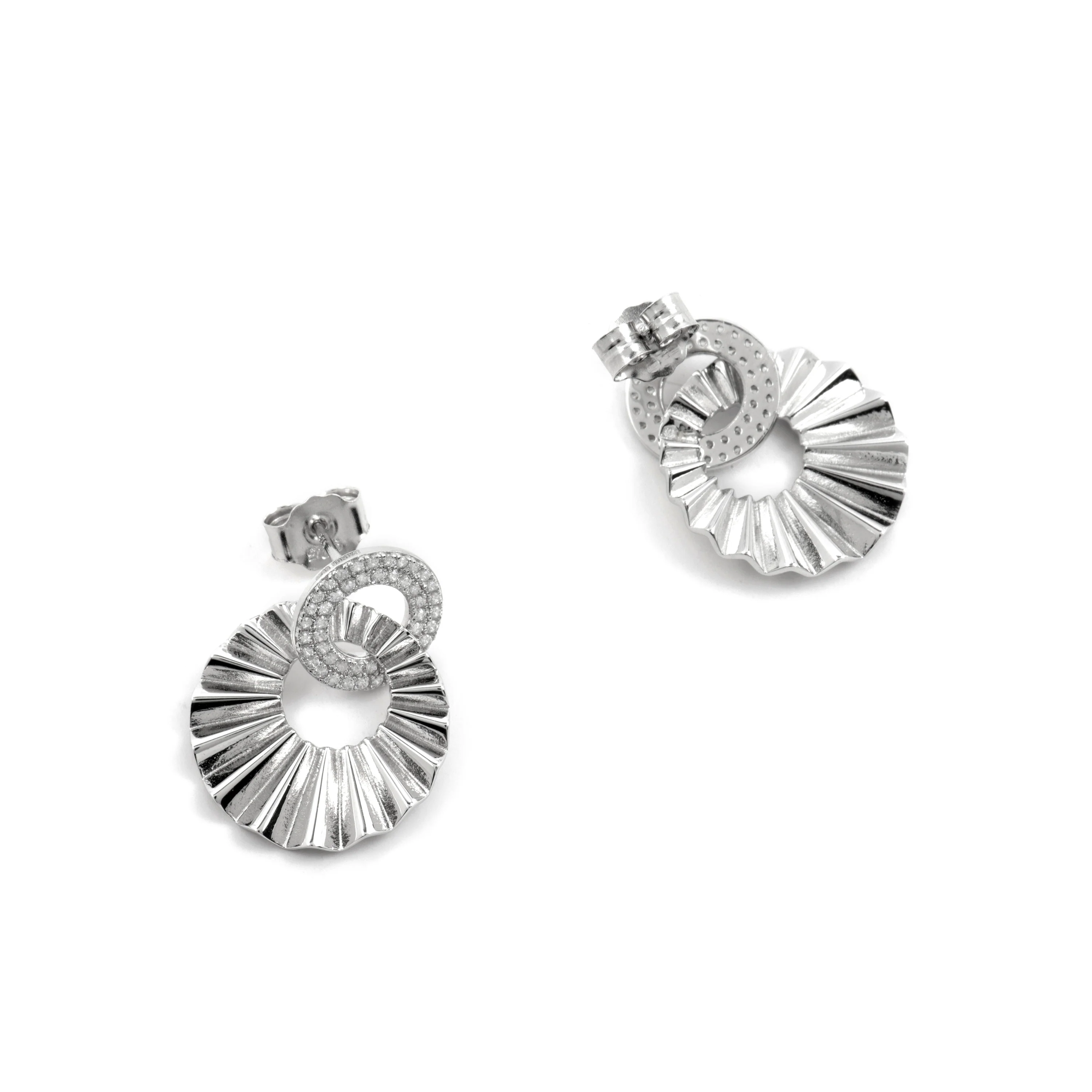 Pendientes de Plata de Ley 925 y Circonita Brillante acabado rodio - Hafa - Image 5