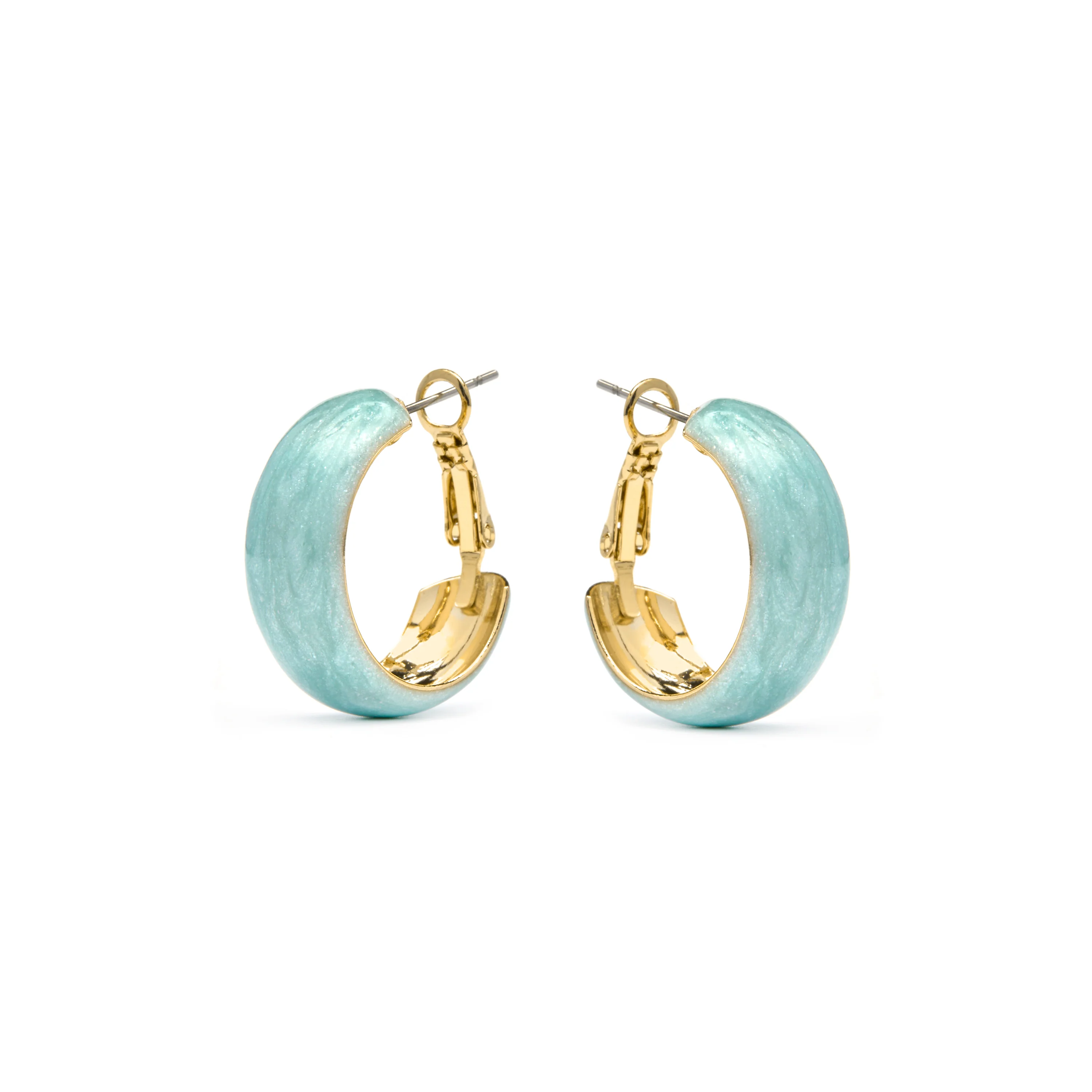 Pendientes Haiss de Lacado Azul acabado oro amarillo de 18k - Image 3