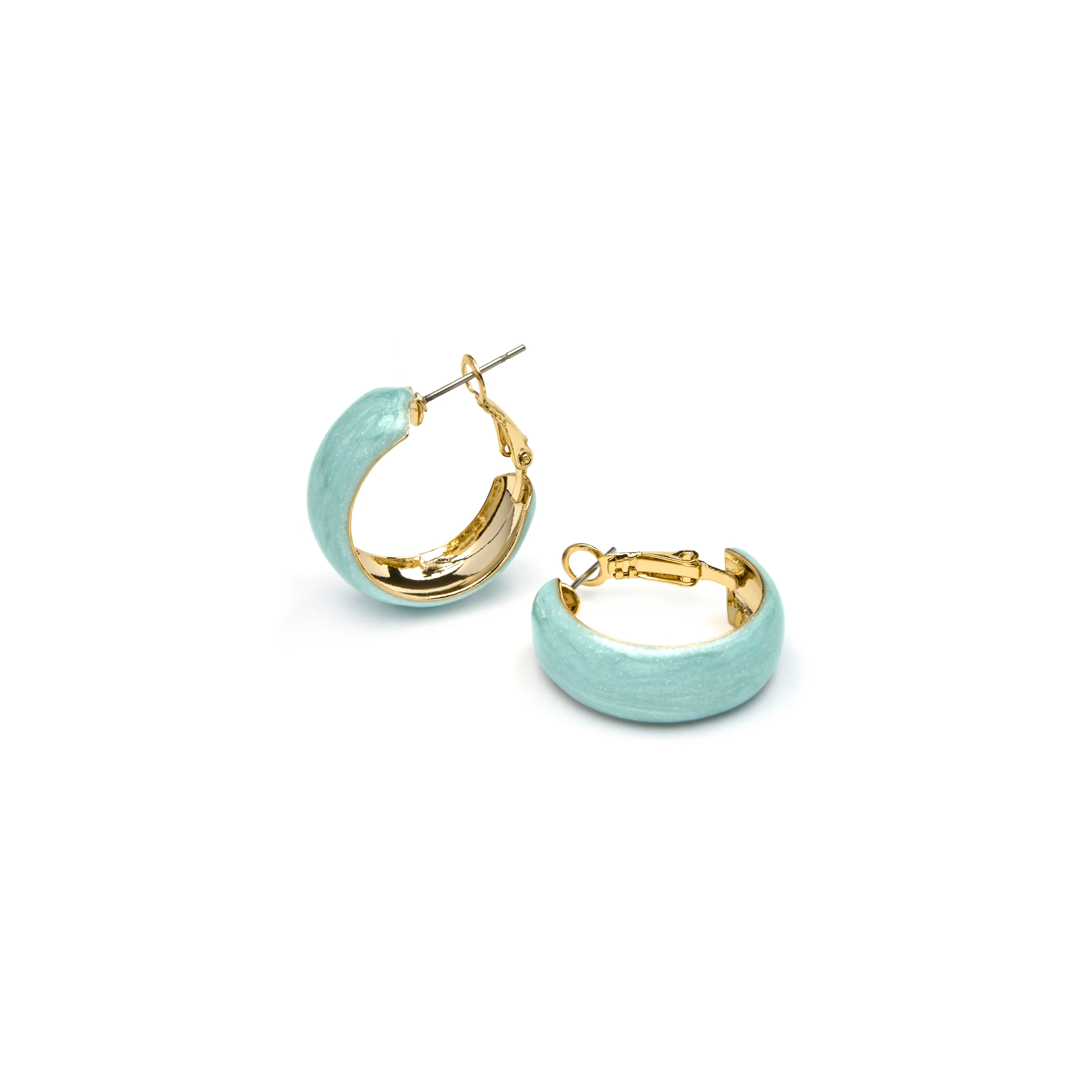 Pendientes Haiss de Lacado Azul acabado oro amarillo de 18k - Image 5
