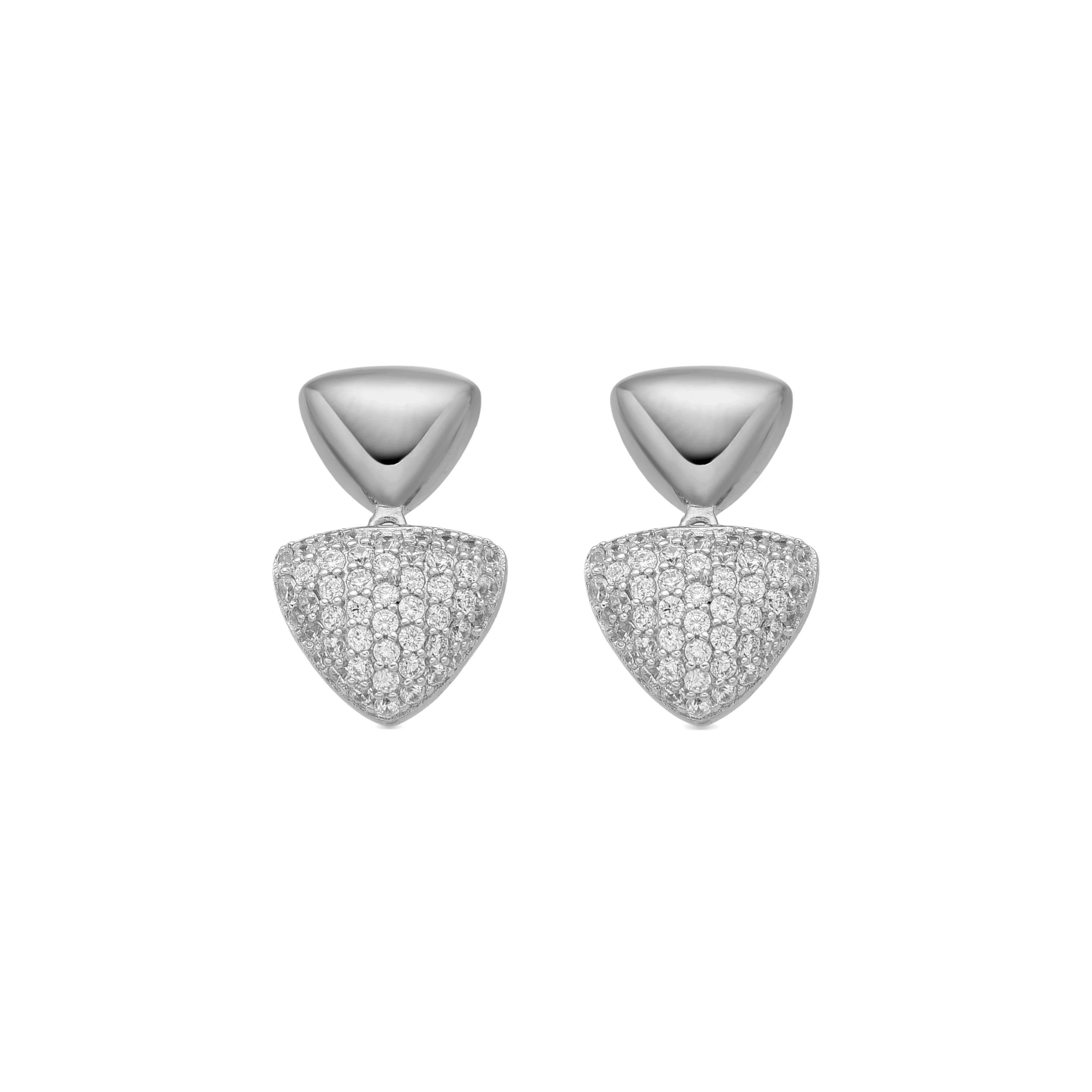 Pendientes de Plata de Ley 925 y Circonita Brillante acabado rodio - Haju