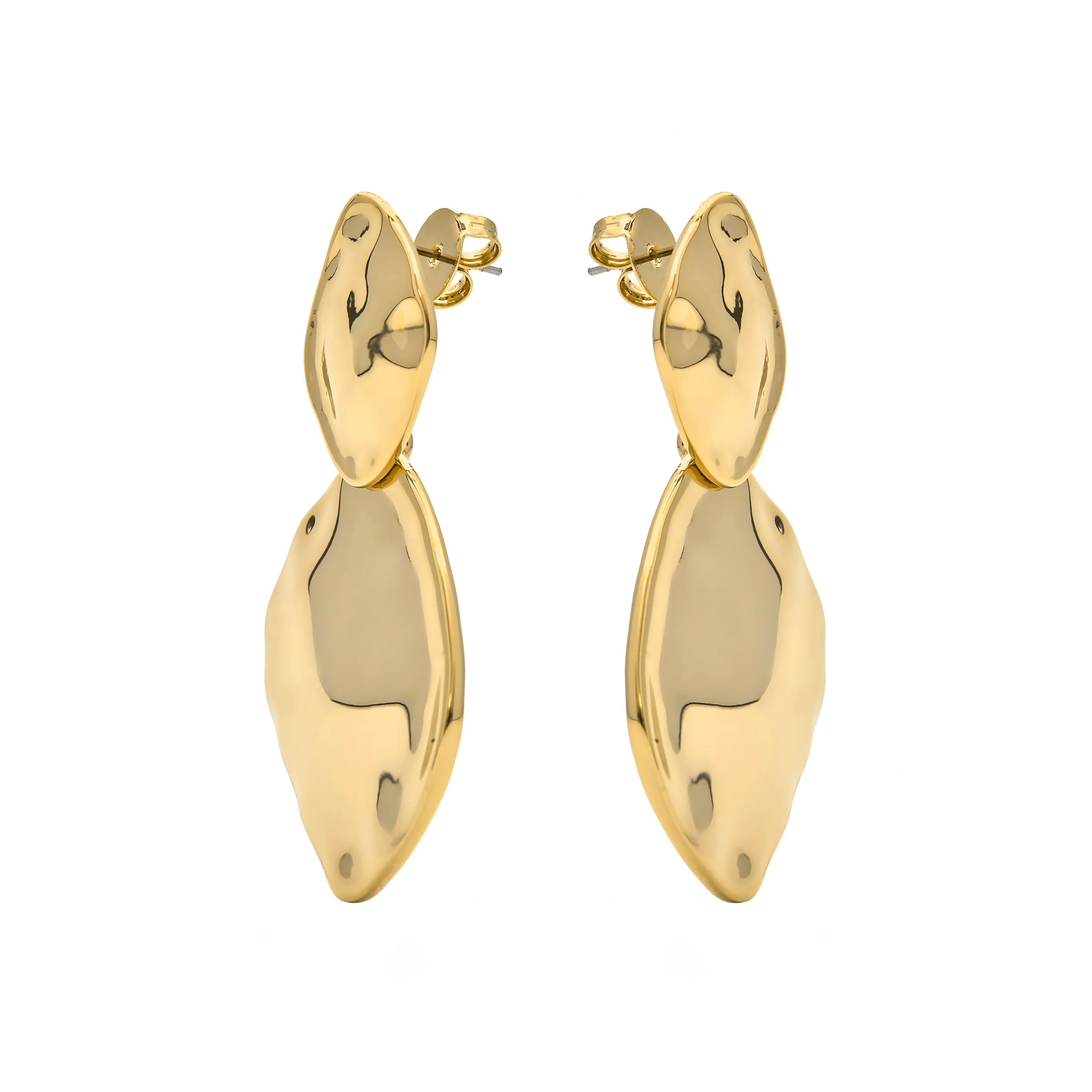 Pendientes acabados en oro amarillo 18K - Hamada - Image 3