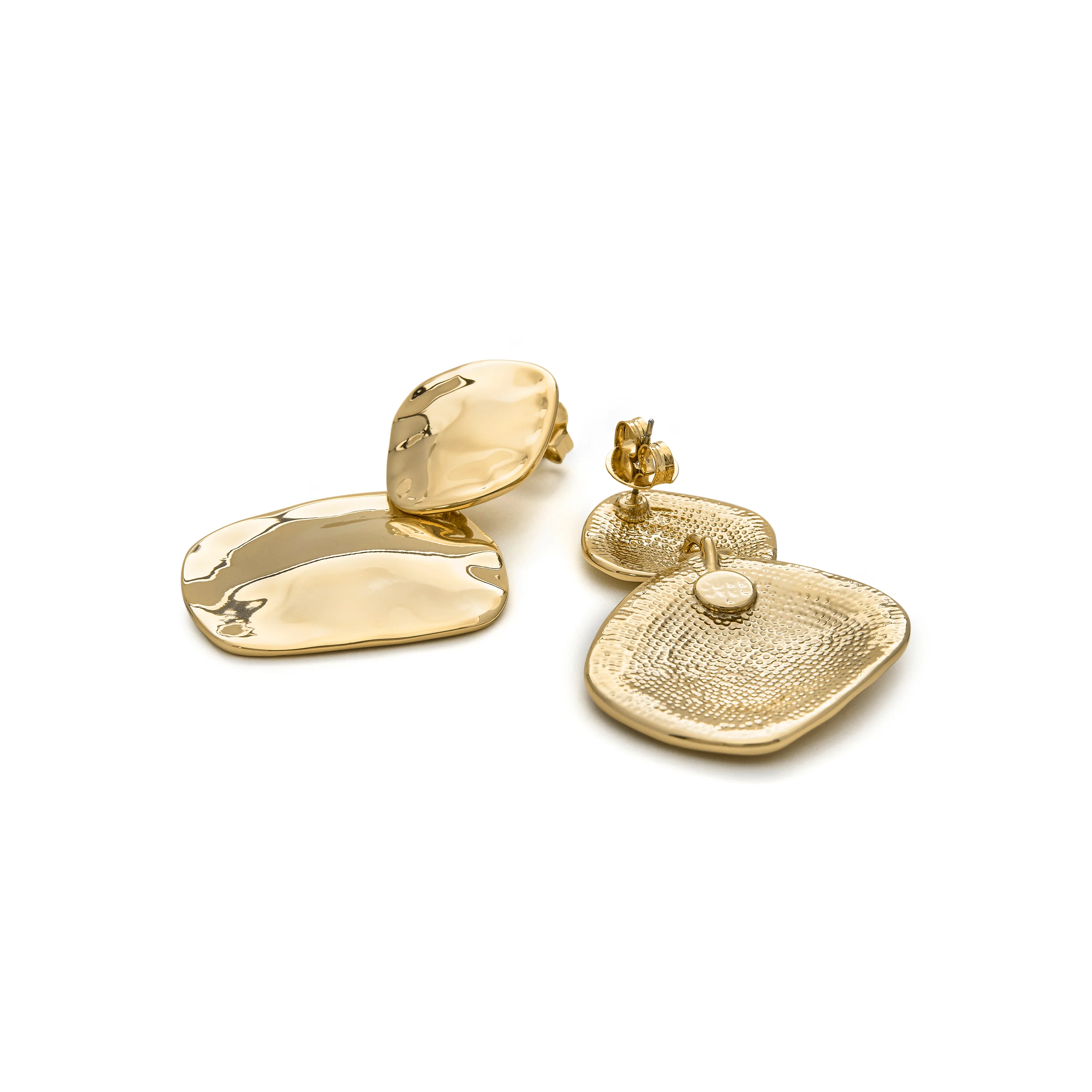 Pendientes acabados en oro amarillo 18K - Hamada - Image 5