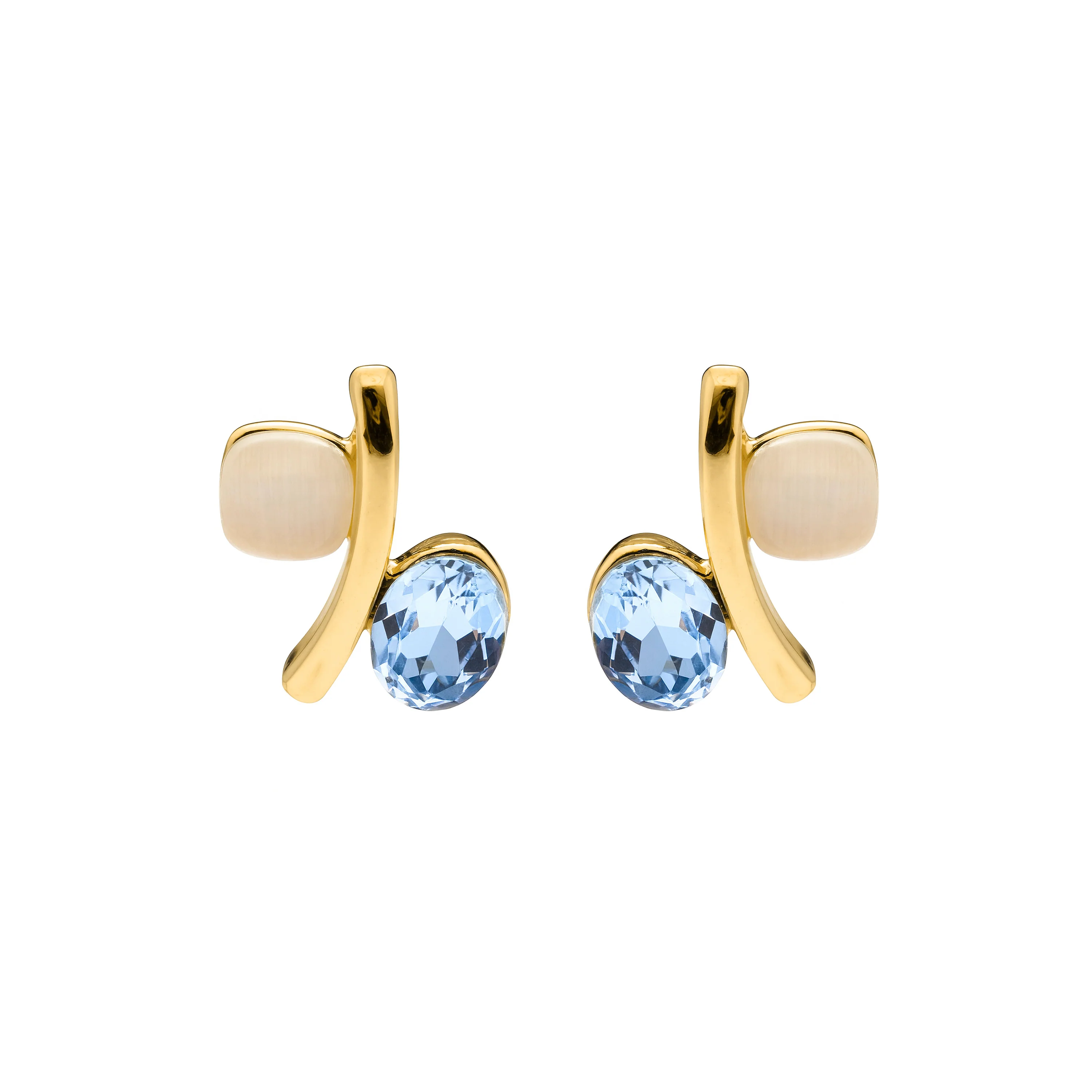 Pendientes de Ojo de Gato acabado en oro amarillo 18k - Hared