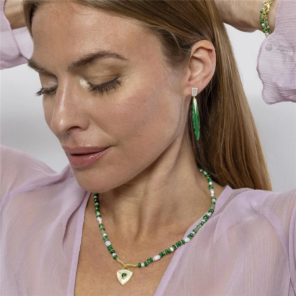Pendientes Haylma Plata de Ley 925 - Haylma VERDE - Image 3