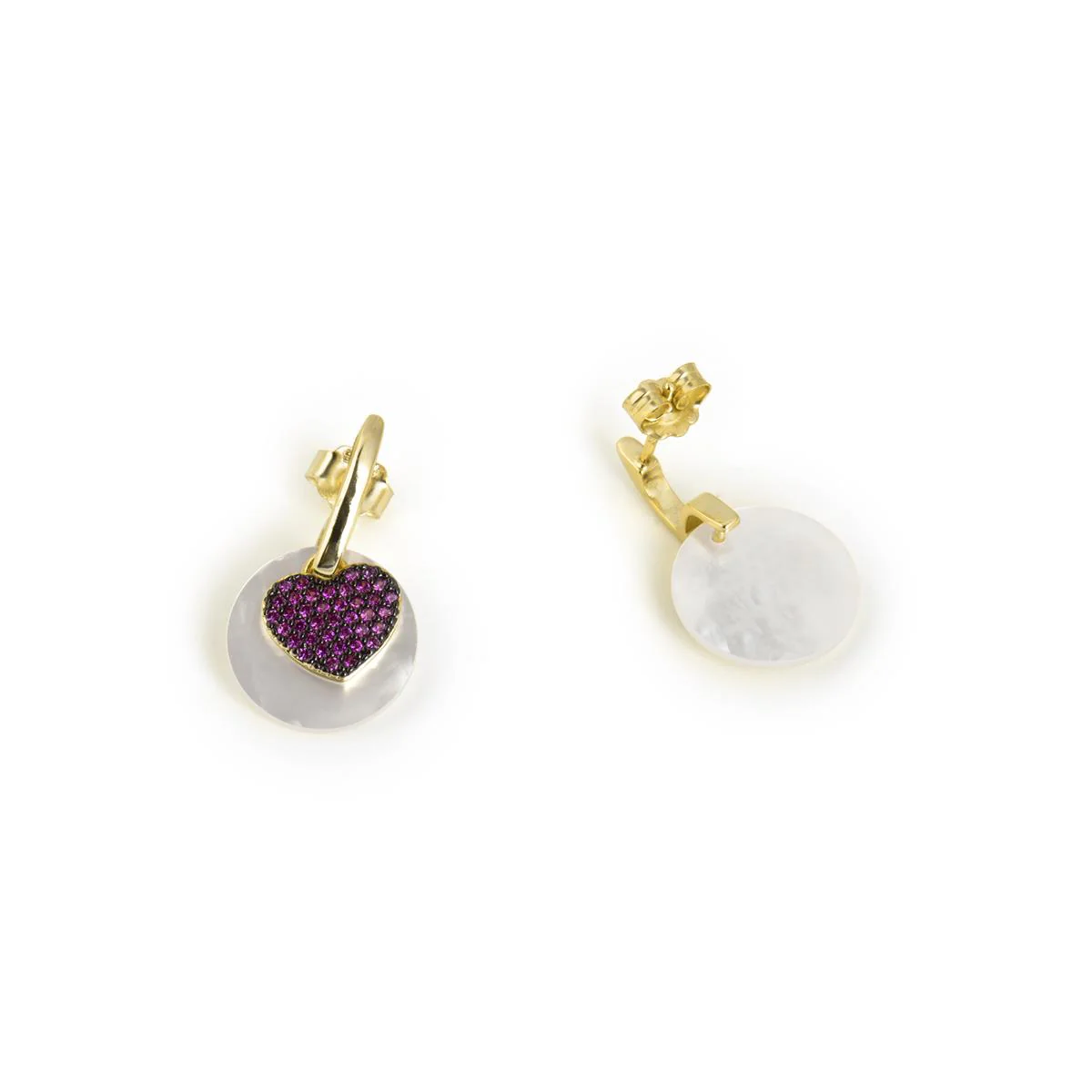 Pendientes Heart Plata de Ley 925 - Heart ROJO - Image 3