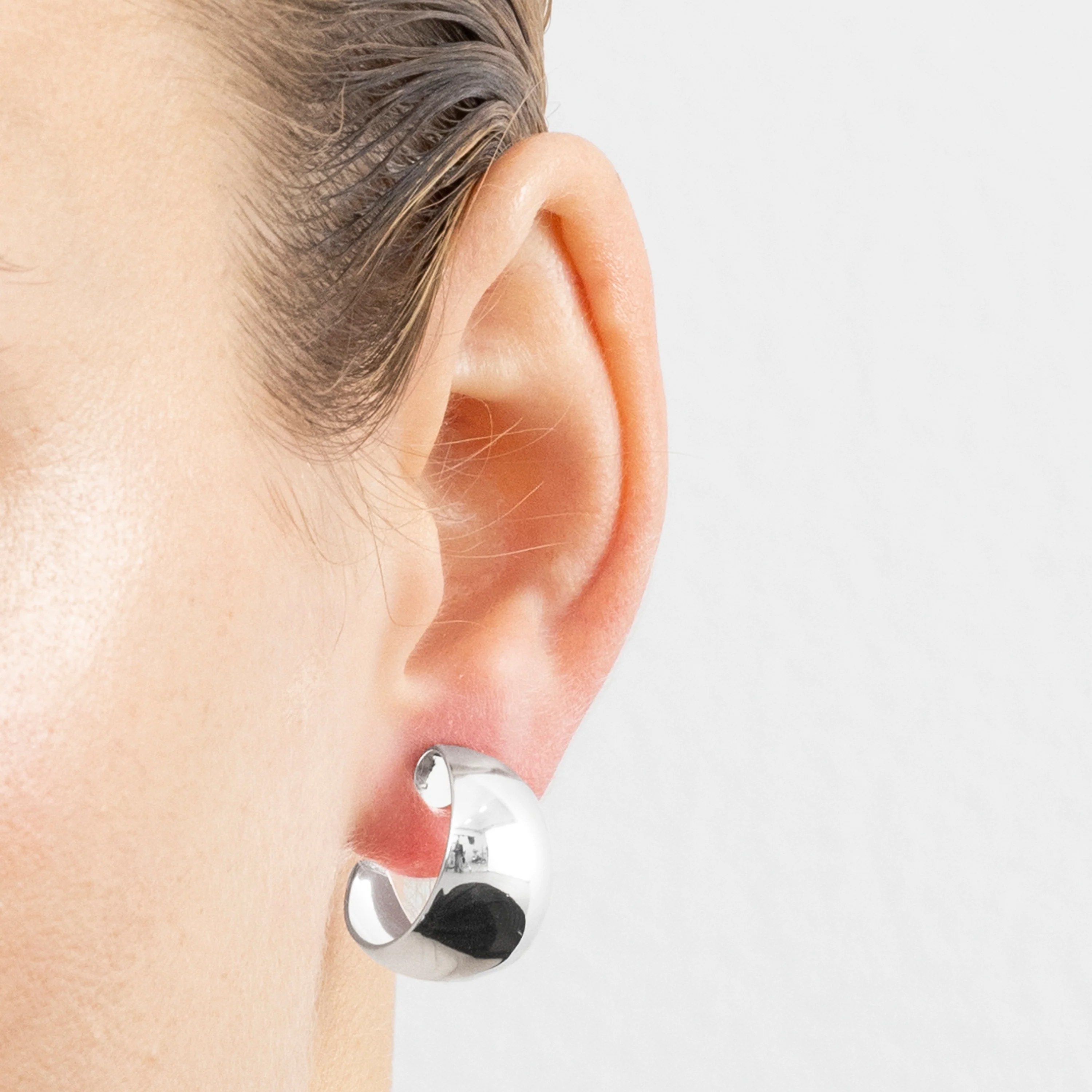 Pendientes de 18,5mm de diámetro acabado plata - Hellax - Image 4