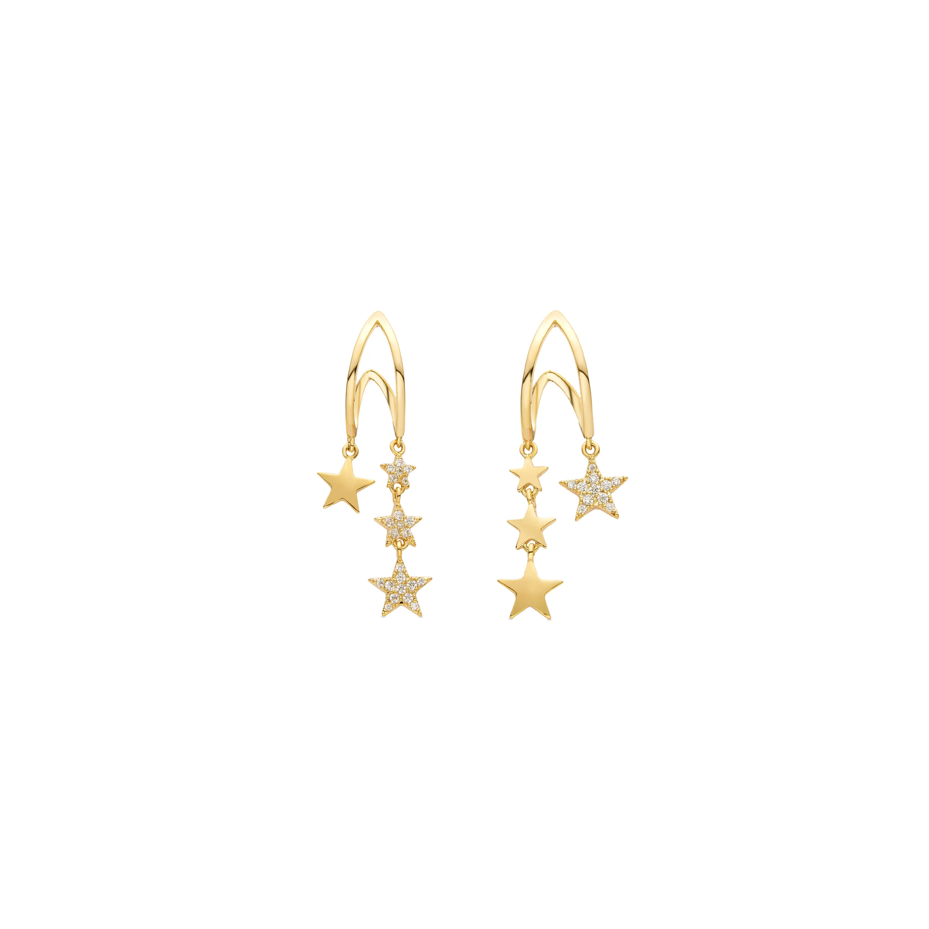 Pendientes acabados en oro amarillo 18K - Herea