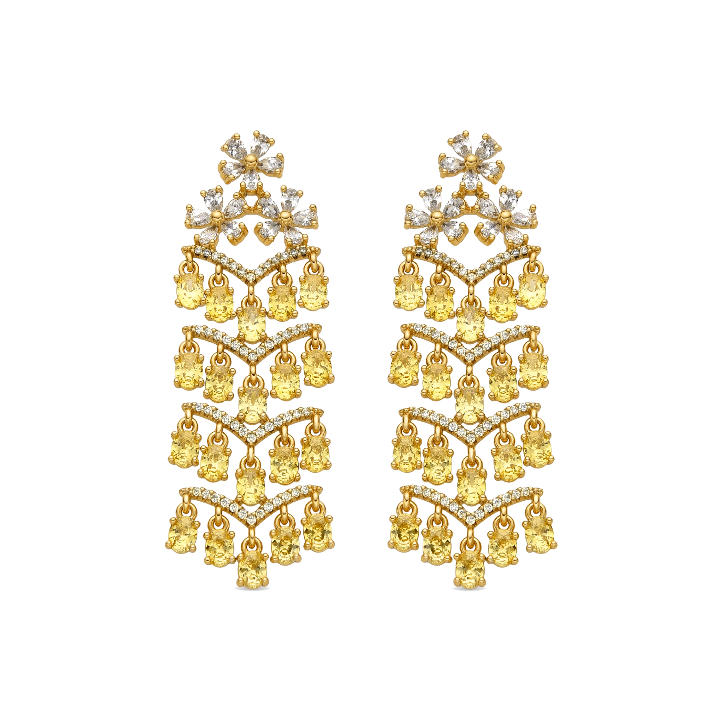 Pendientes con Padparadscha acabado oro 18k - Heweo