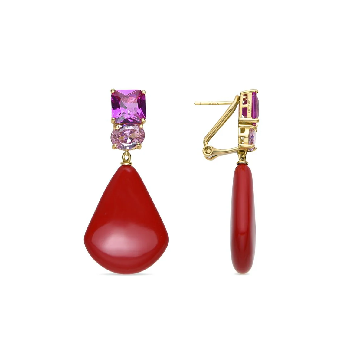 Pendientes Hidog Plata de Ley 925 - Hidog ROJO