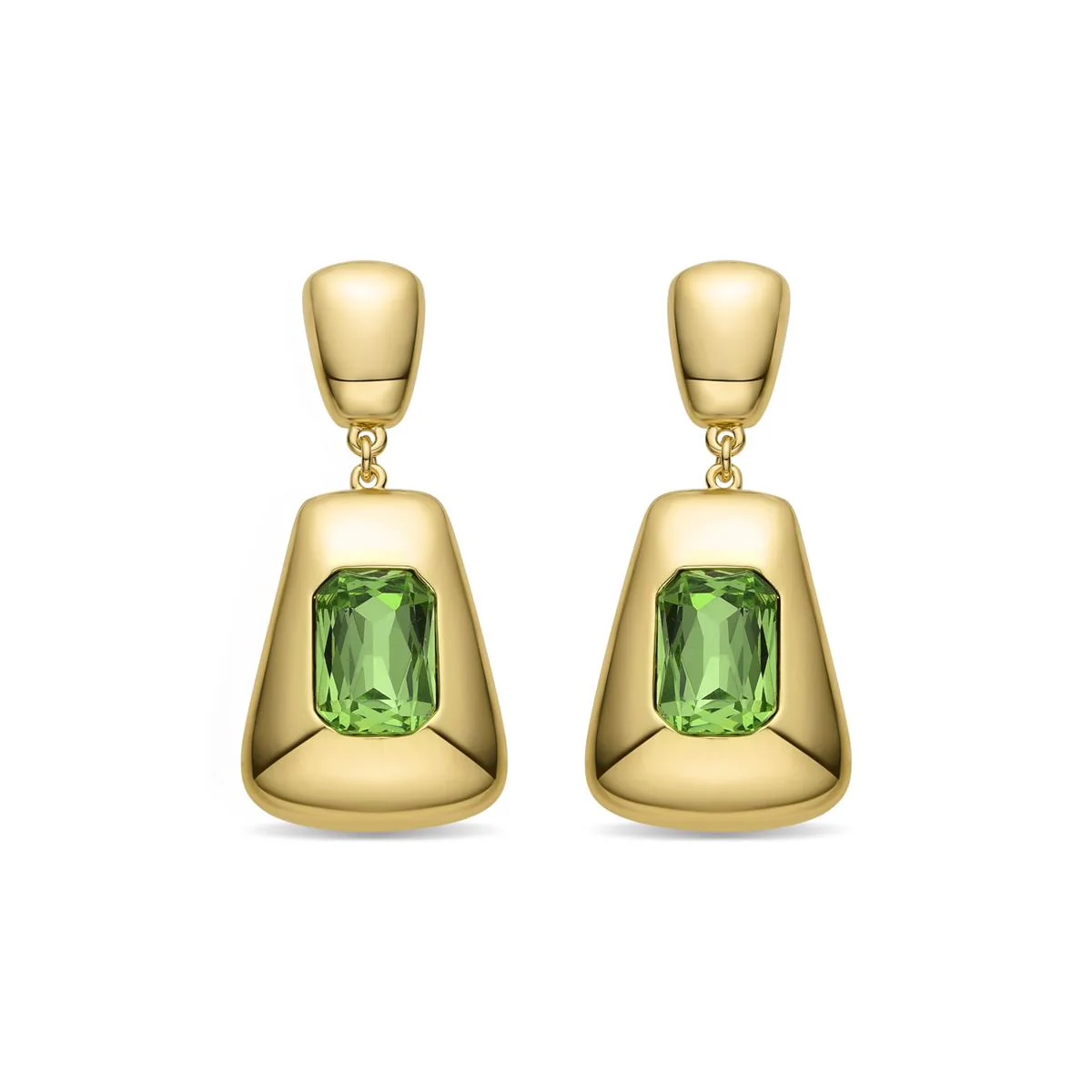 Pendientes Hiki acabados en oro amarillo 18K - Hiki VERDE