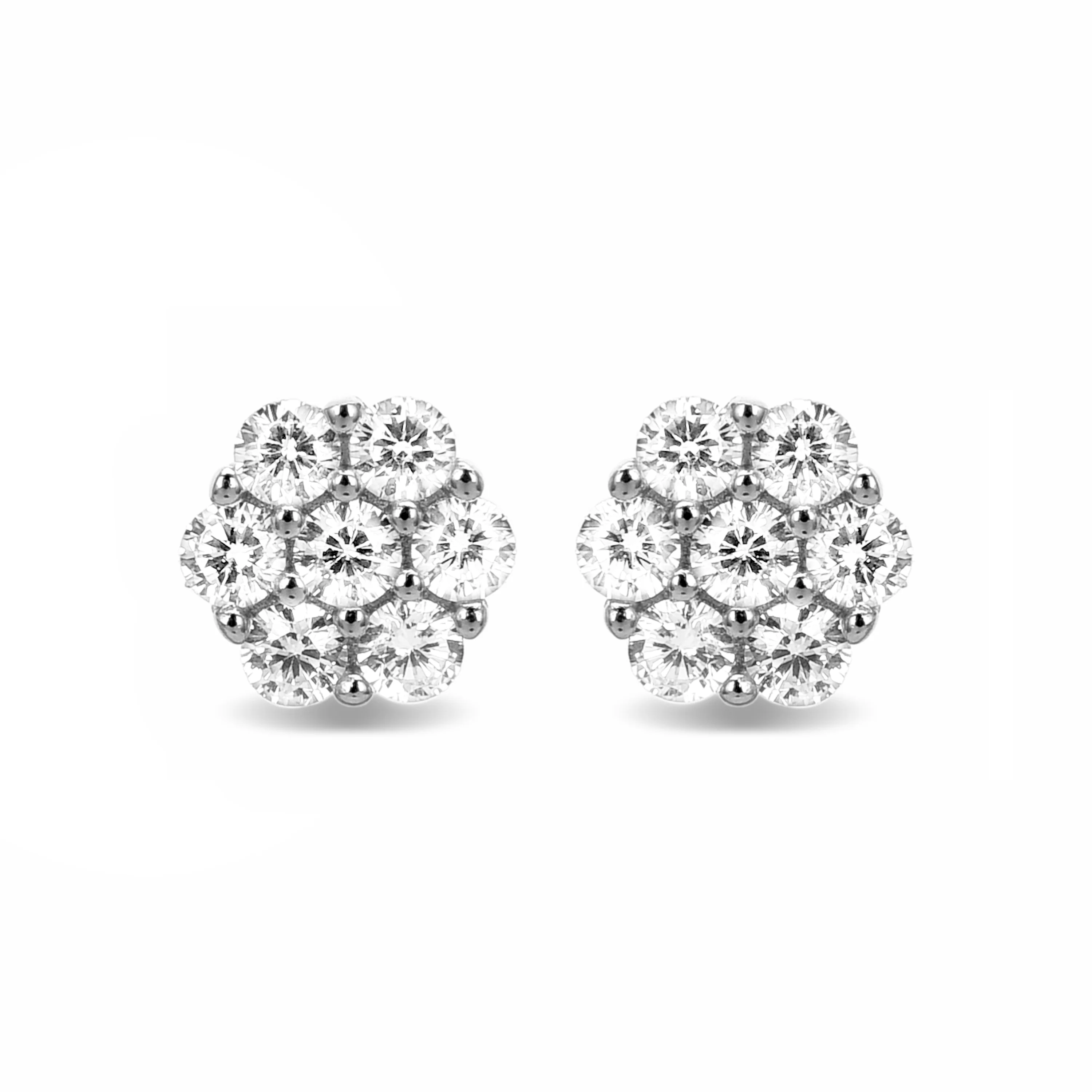 Pendientes de Plata de Ley 925 con Circonita Brillante acabados en rodio - Hudur