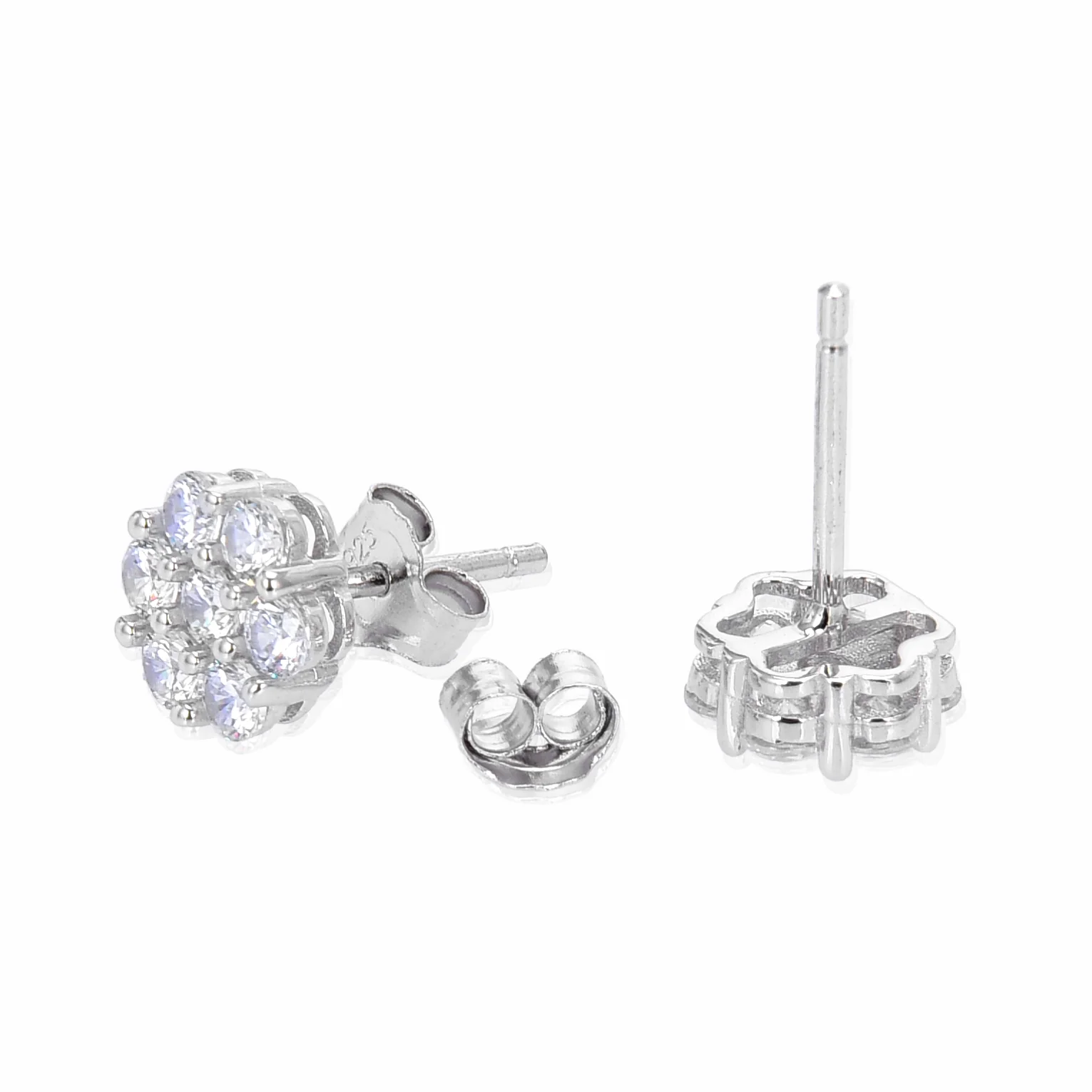 Pendientes de Plata de Ley 925 con Circonita Brillante acabados en rodio - Hudur - Image 4