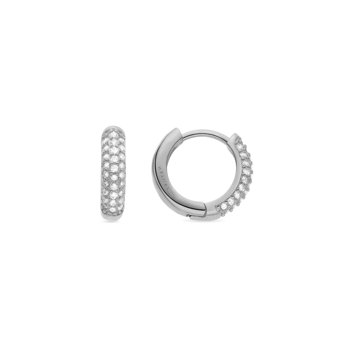 Pendientes Hukur acabado en rodio - 12,5mm - Hukur BLANCO