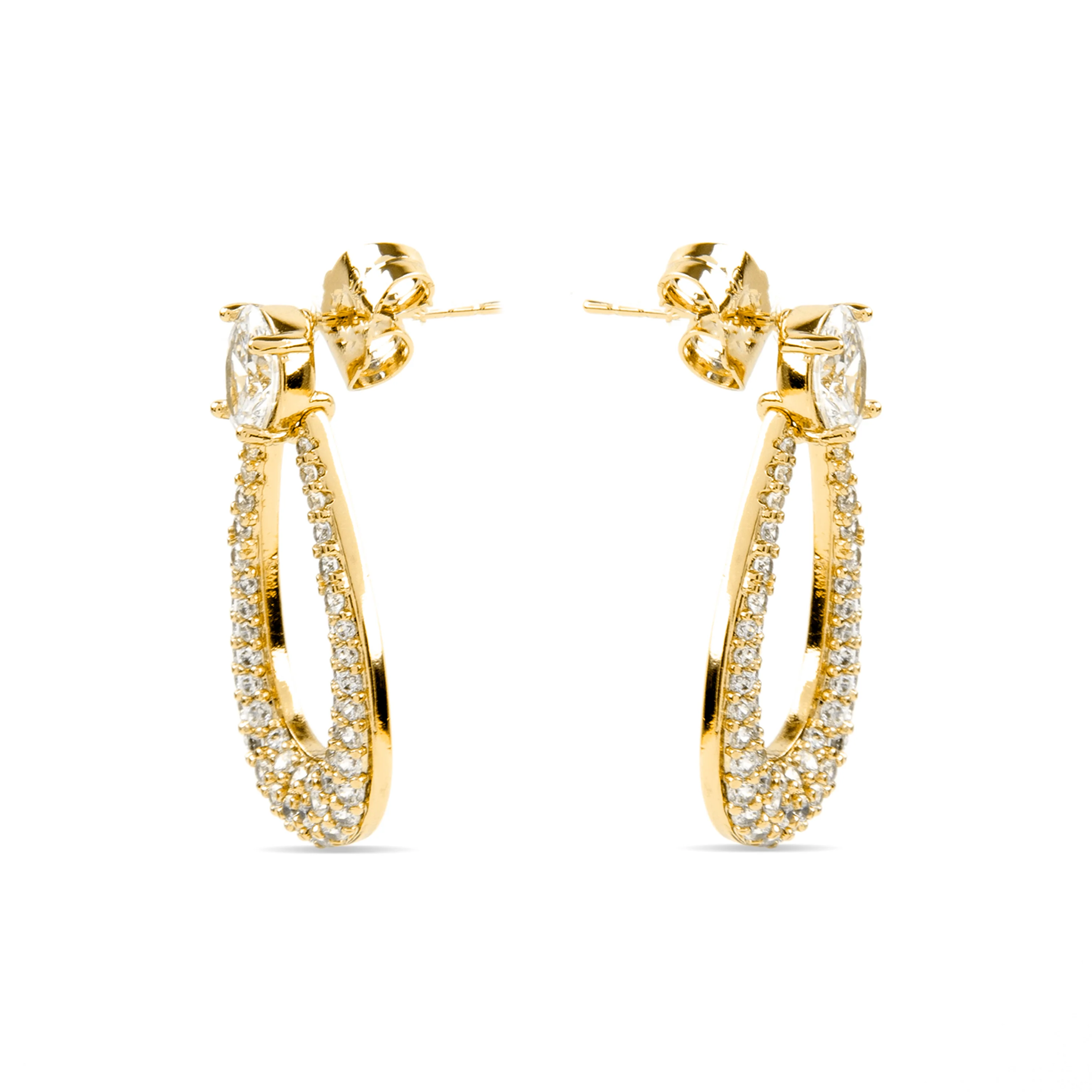 Pendientes con Circonita Brillante acabado oro 18k - Iame - Image 3