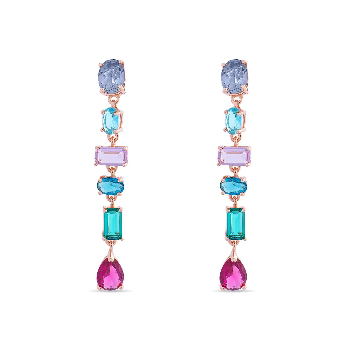 Pendientes Ihana Plata De Ley 925 - Ihana MULTICOLOR