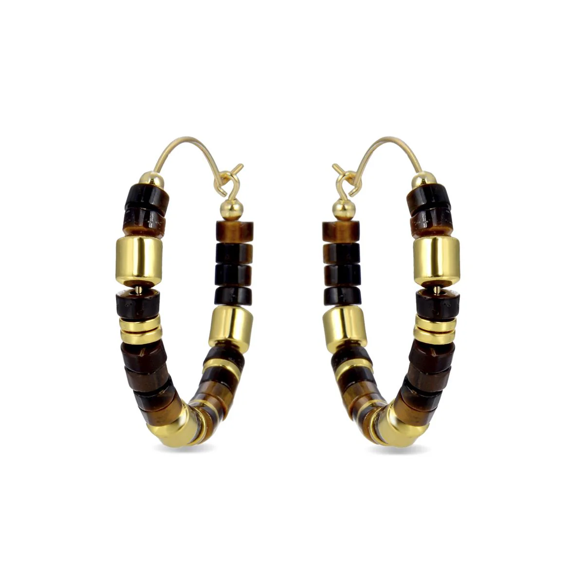 Pendientes Ihun Plata De Ley 925 - Ihun MARRON - Image 2