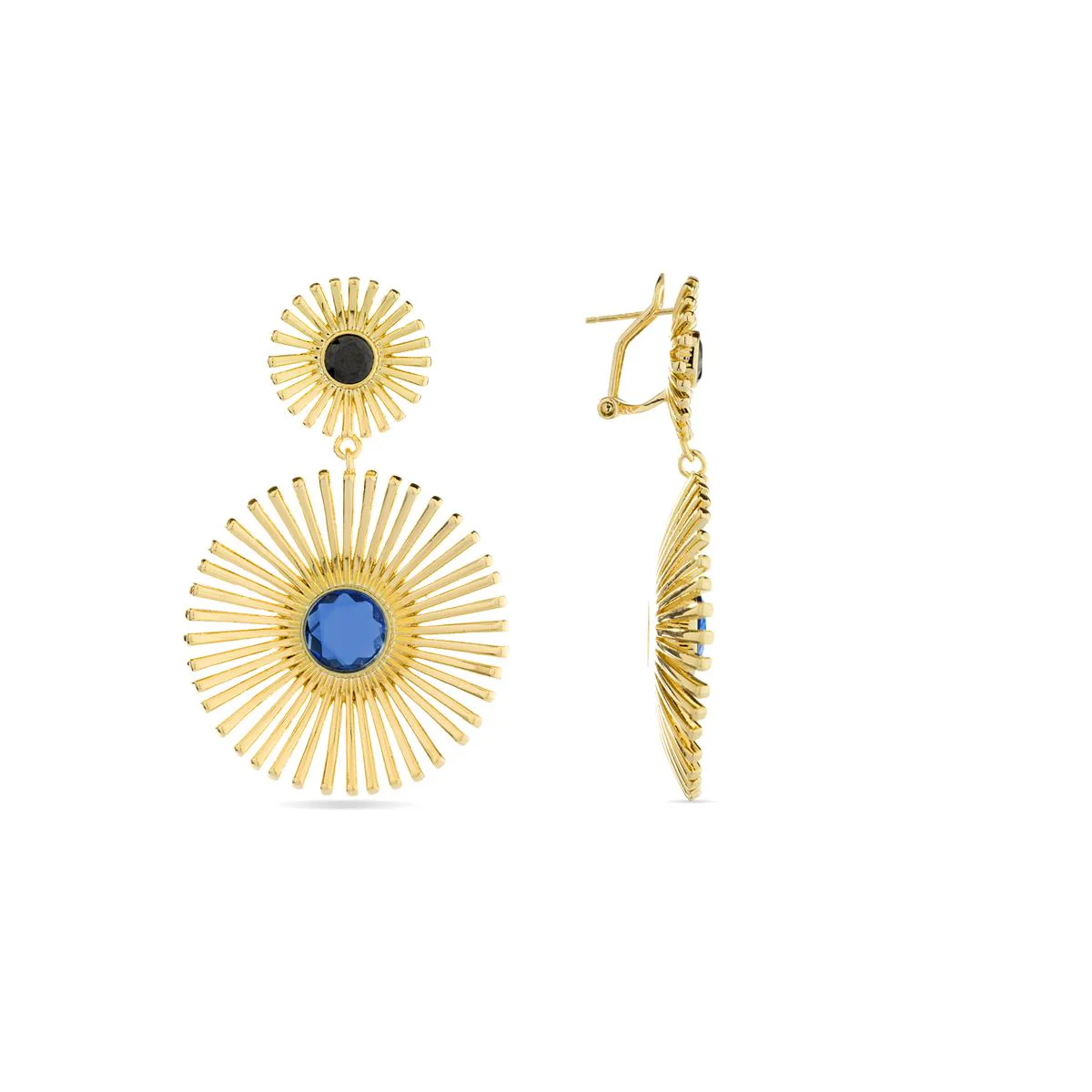 Pendientes Ikki acabado oro 18k - Ikki AZUL