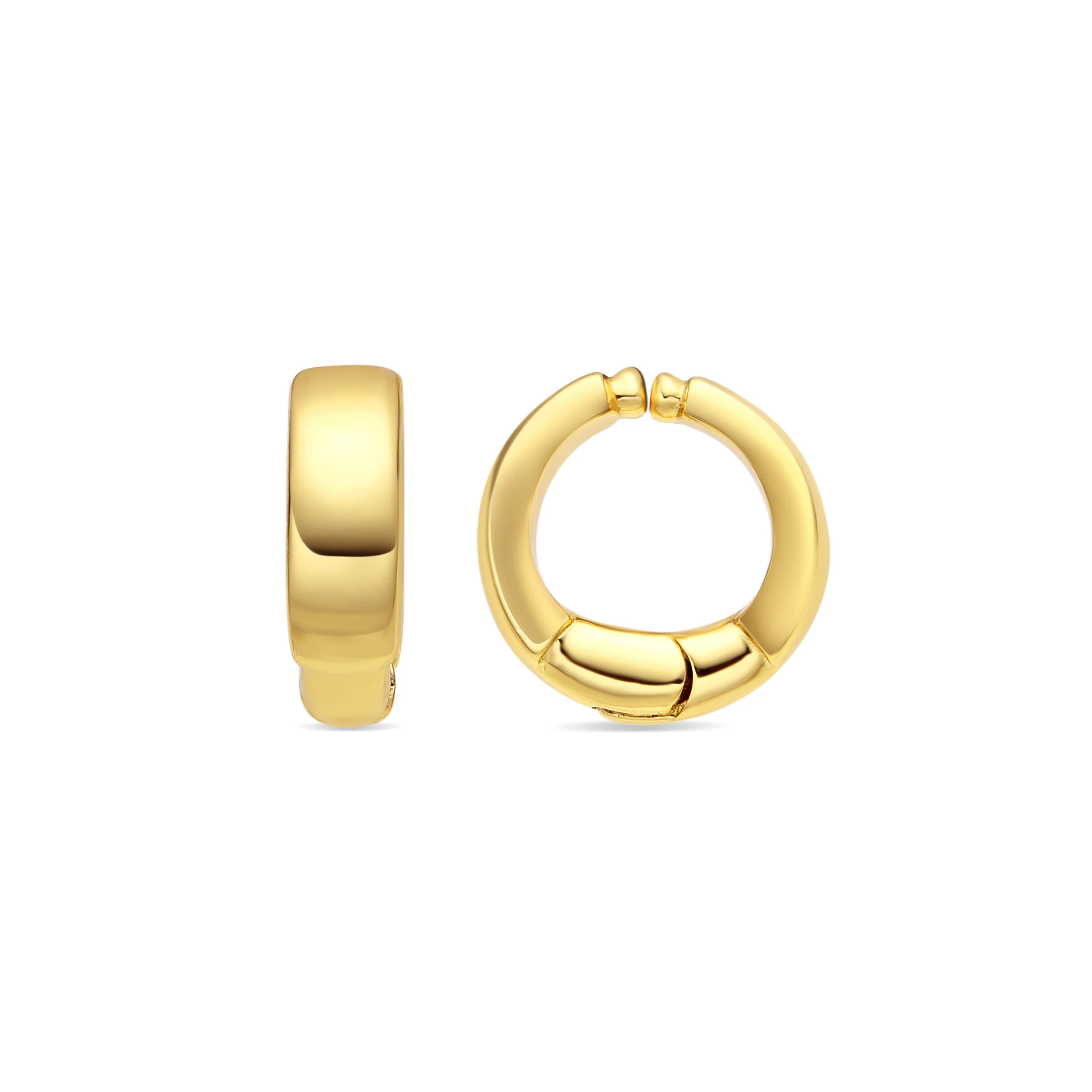 Pendientes de 14mm de diámetro acabado Oro Amarillo 18k - Iko