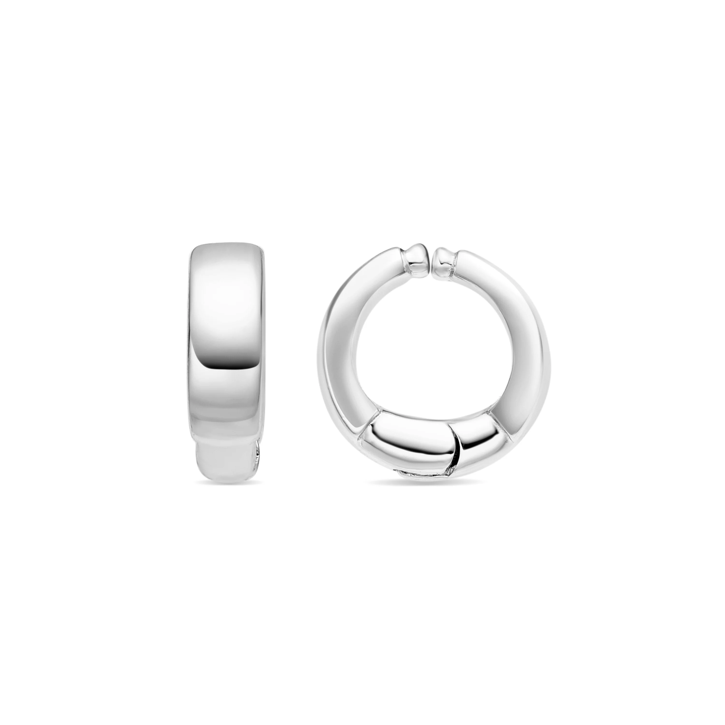 Pendientes de 14mm de diámetro acabado plata - Iko