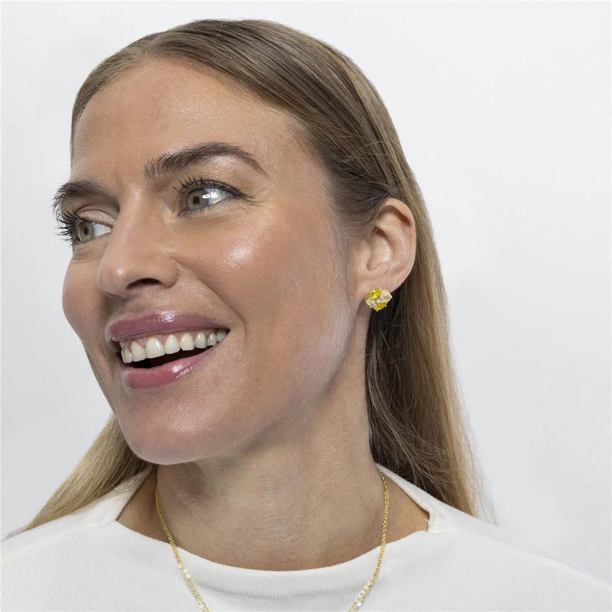 Pendientes Ilsah Plata de Ley 925 - Ilsah AMARILLO - Image 4